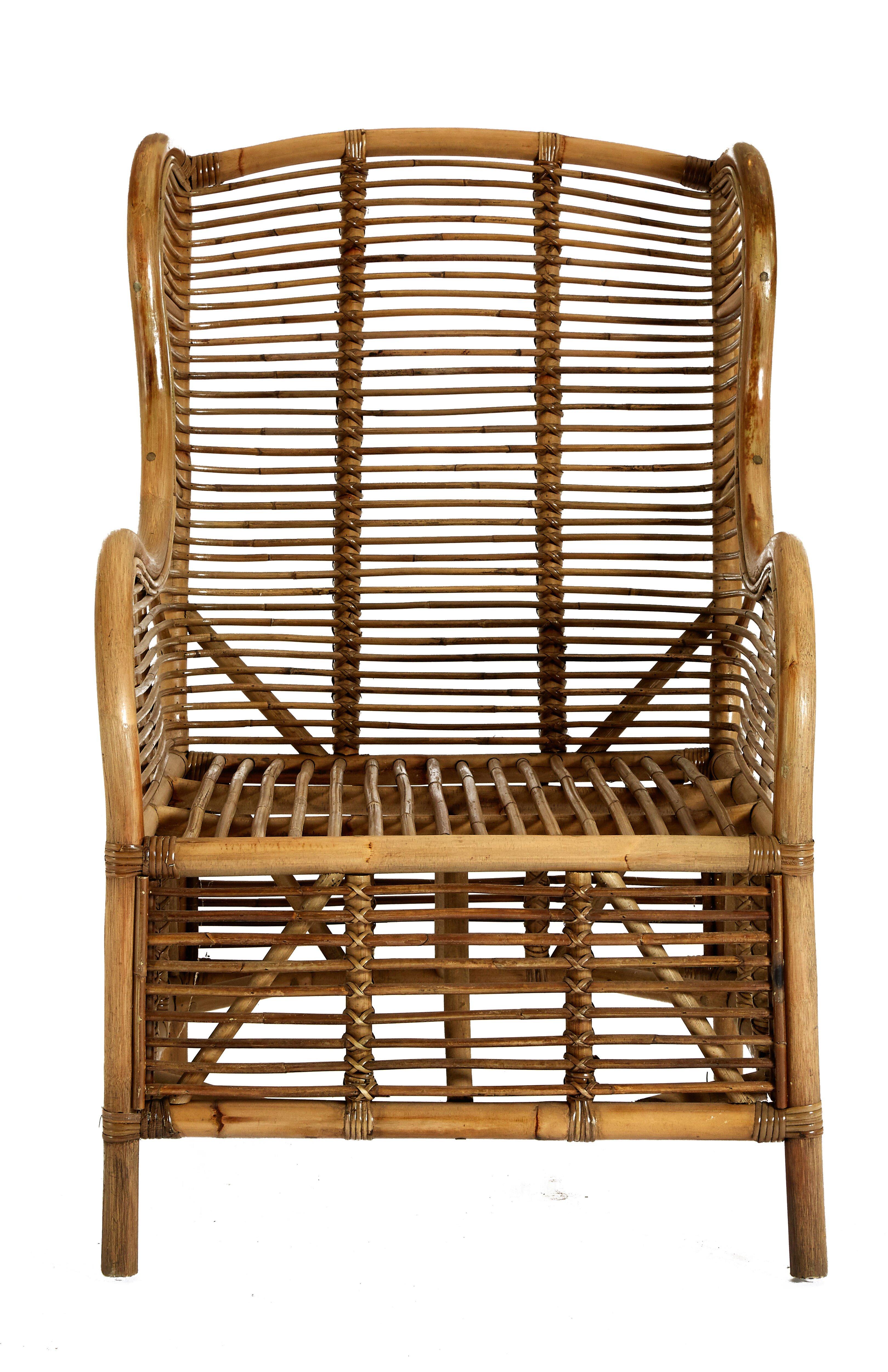 Grey Natural Kubu Rattan Chair, Eco-Friendly Rattan Outdoor Armchair