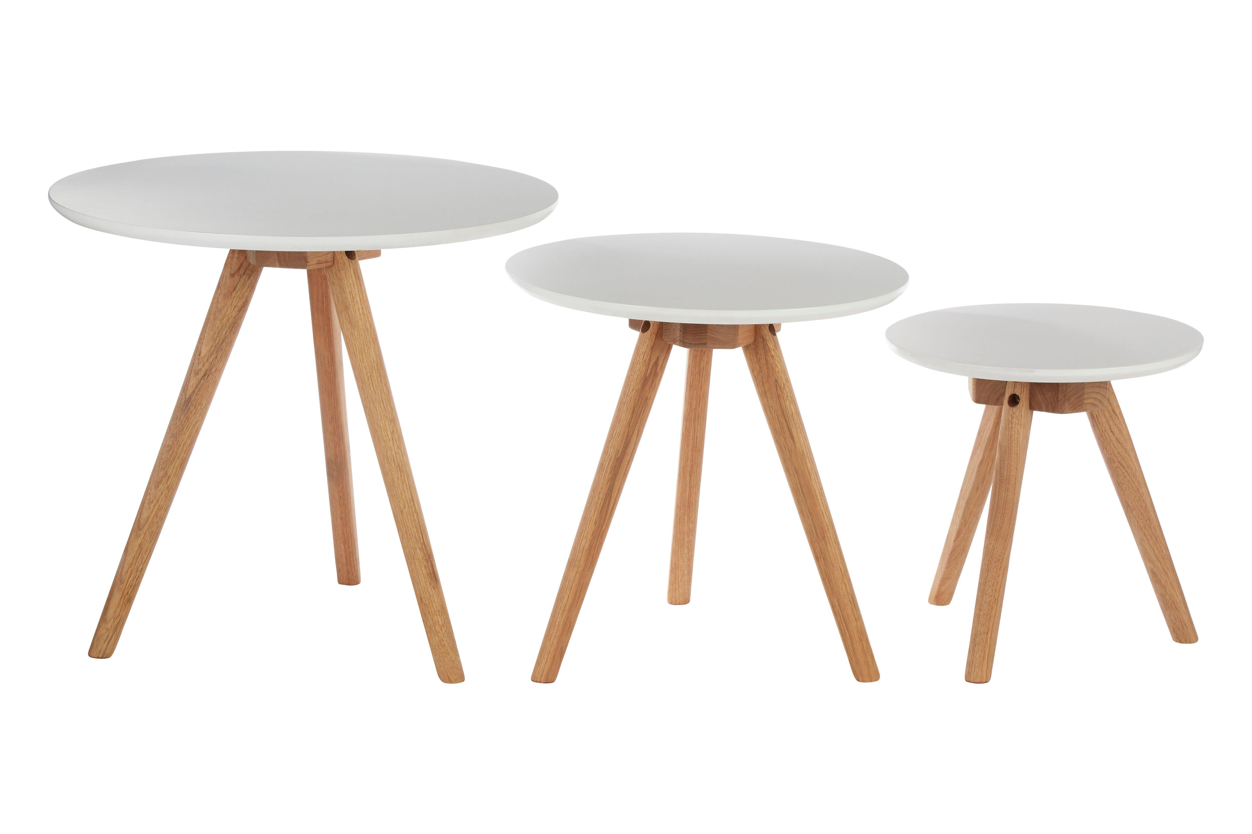 Set Of 3 Side Tables With Tapered Legs
