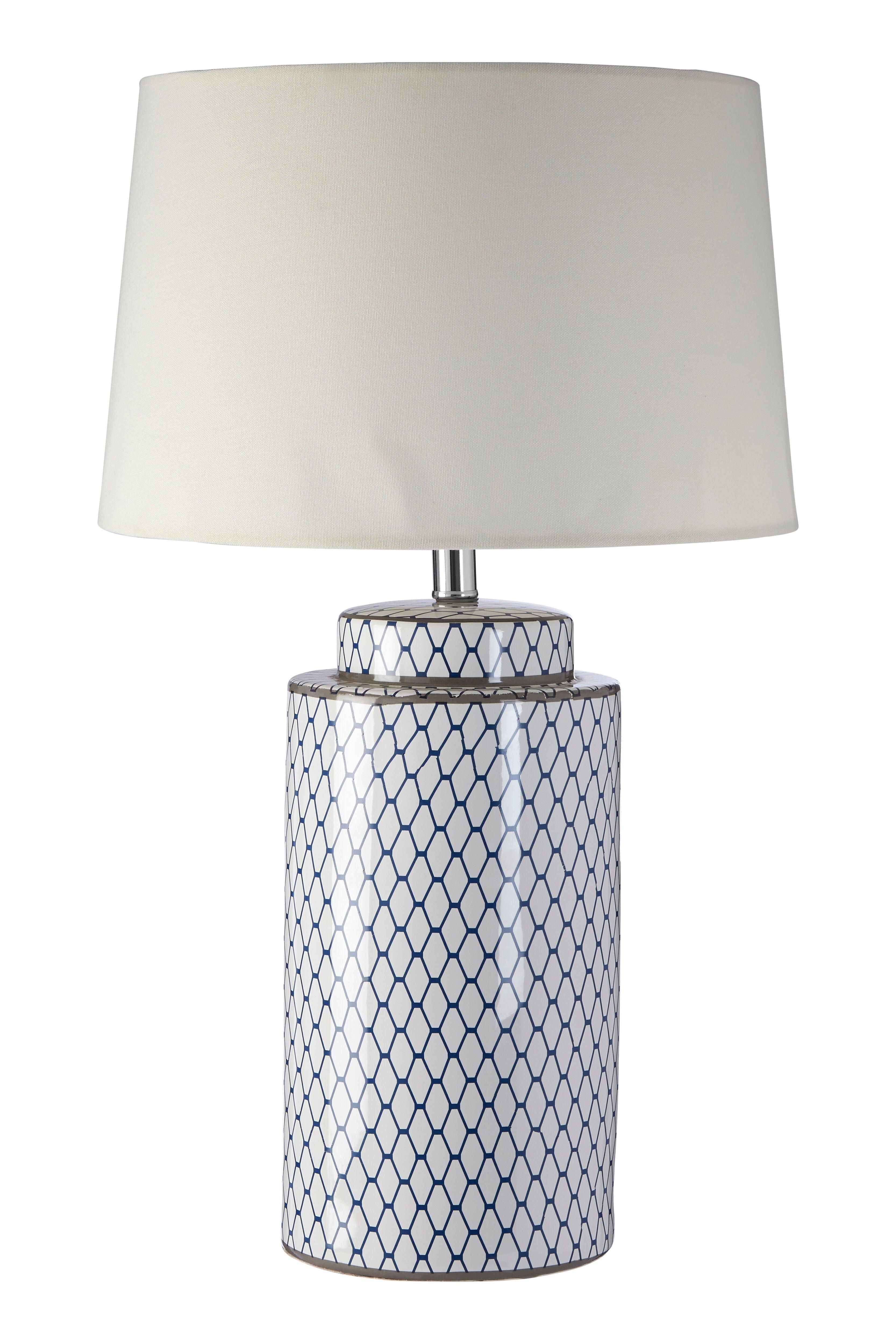 Interiors by Premier Sorino Ceramic Table Lamp With Cream Shade