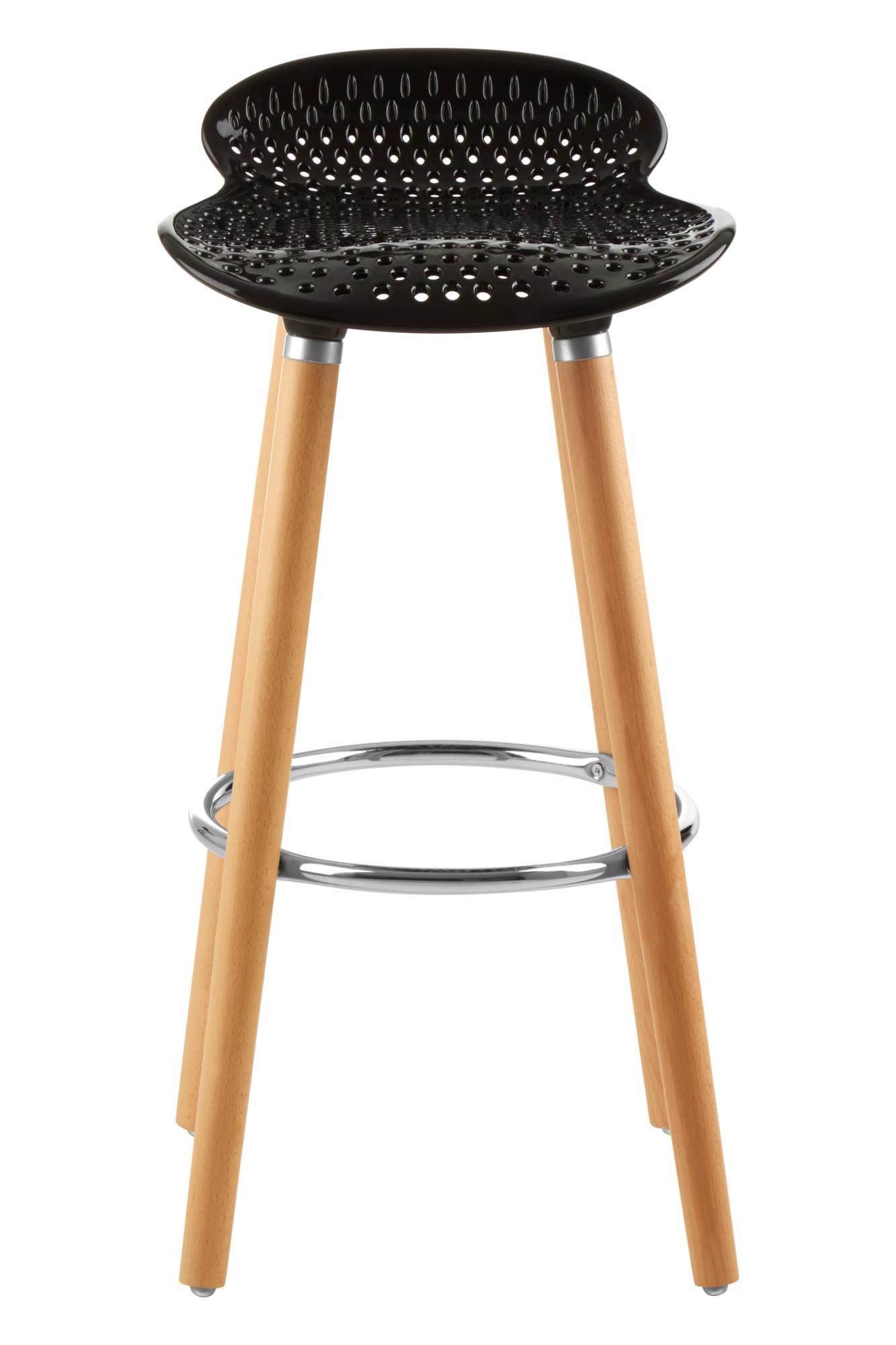 Interiors by Premier Matte Black Bar Stool, Easy to Clean Kitchen Bar Stool, Footrest Bar Stool, Spa