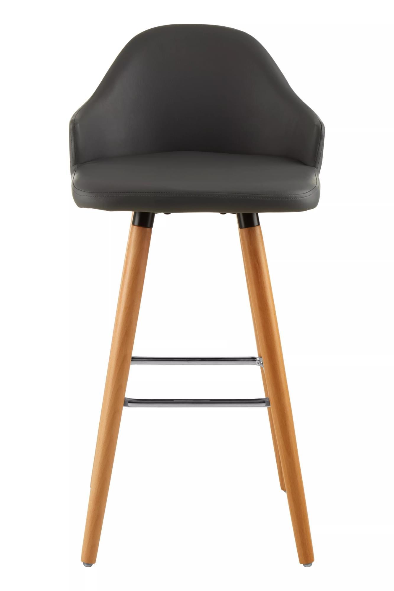 Interiors by Premier Black Curved Backrest Bar Stool, Comfortable Seating Faux Leather Bar Stool, Ea