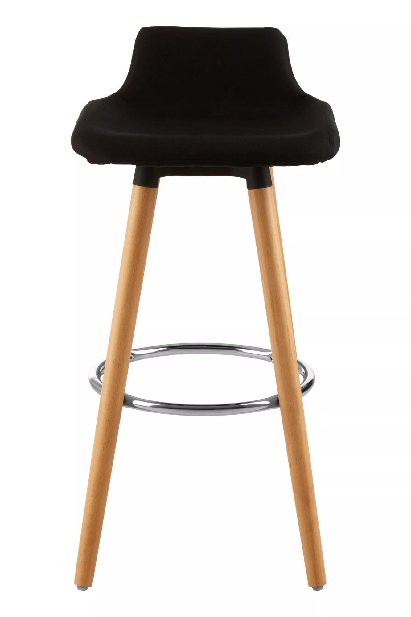 Interiors by Premier Black Bar Stool, Comfortable Seating Breakfast Bar Stool, Space-Saver Kitchen S