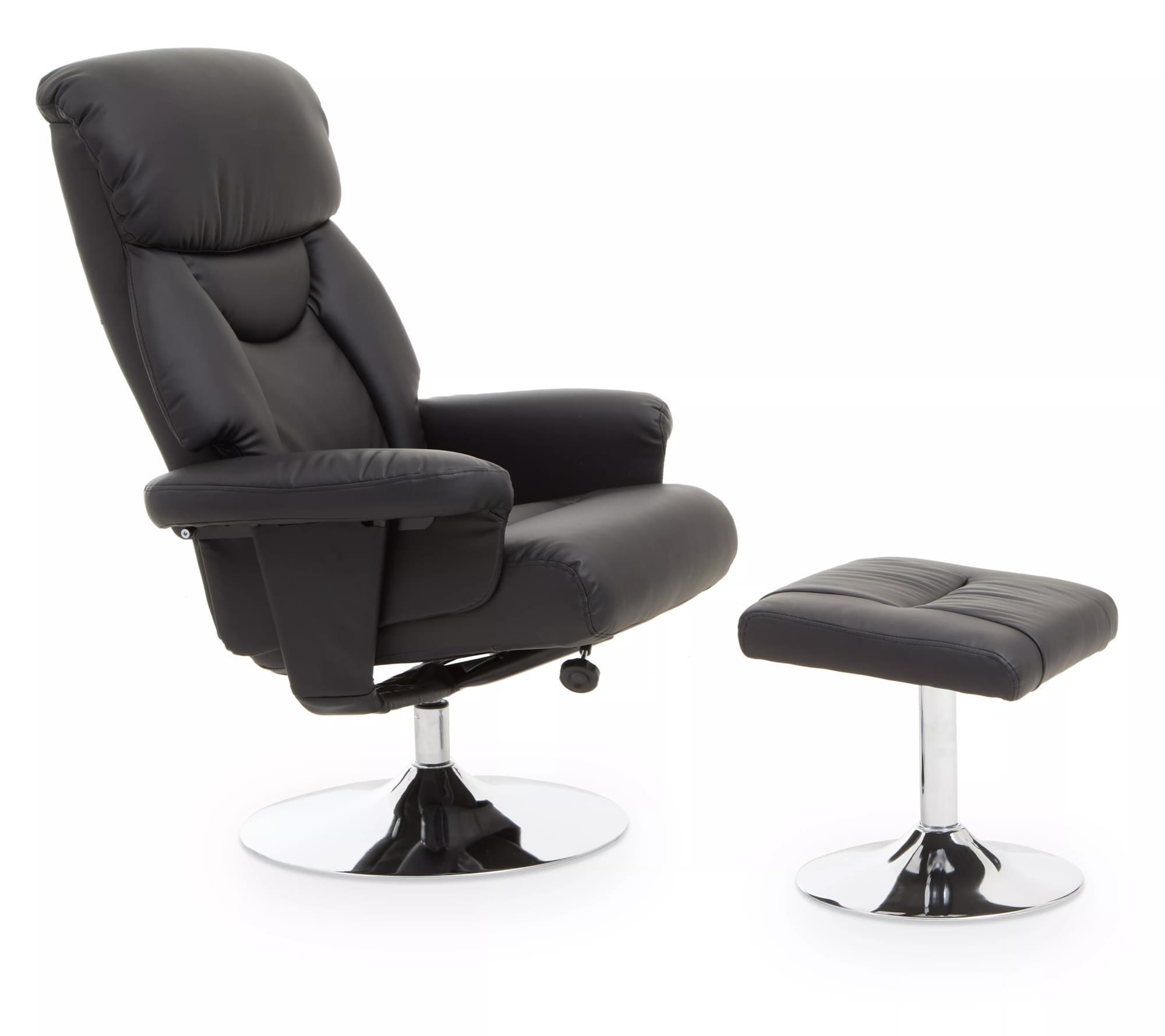 Interiors by Premier Denton Leather Effect Reclining Chair And Footstool