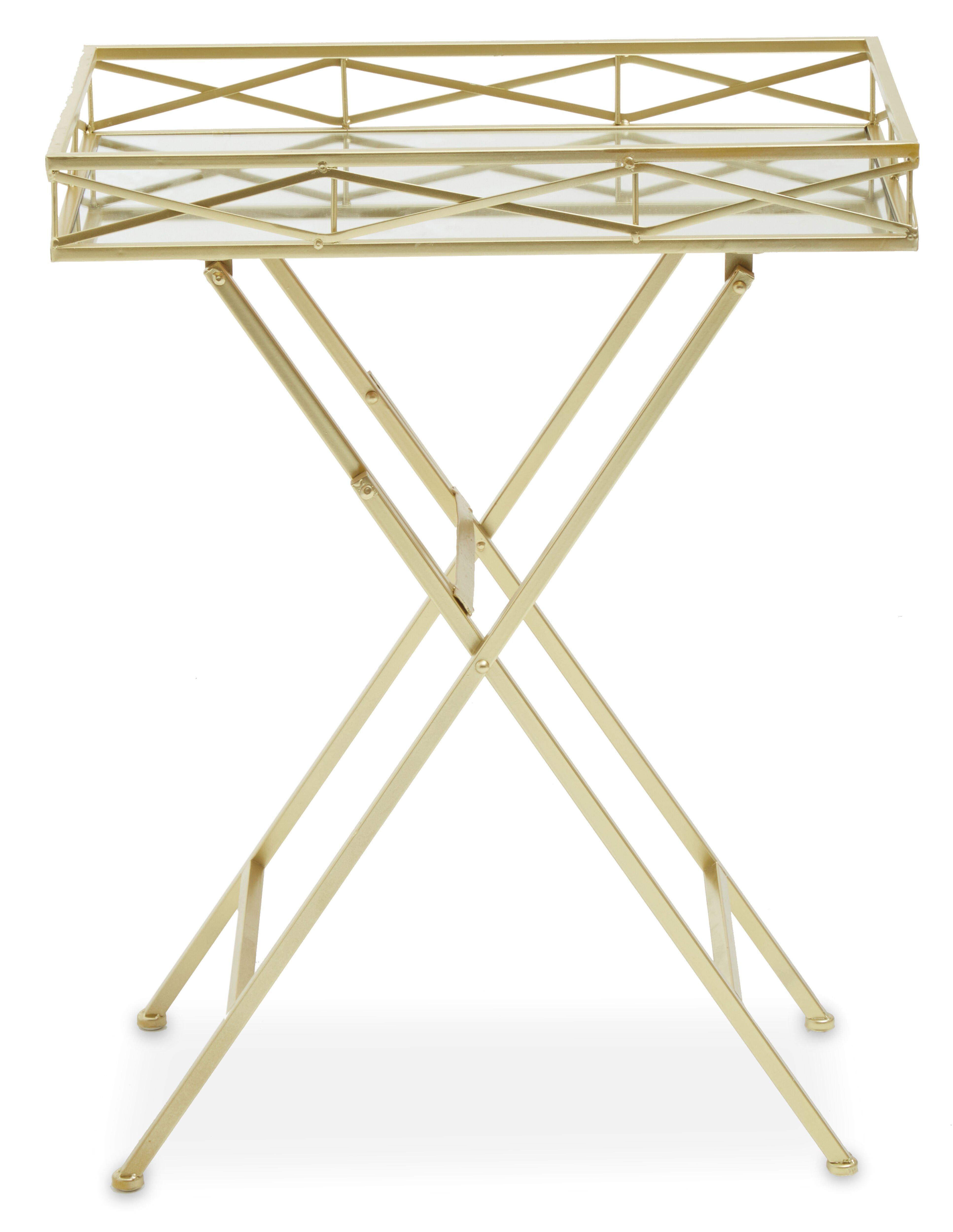 Jolie Rectangle Gold Tray Table
