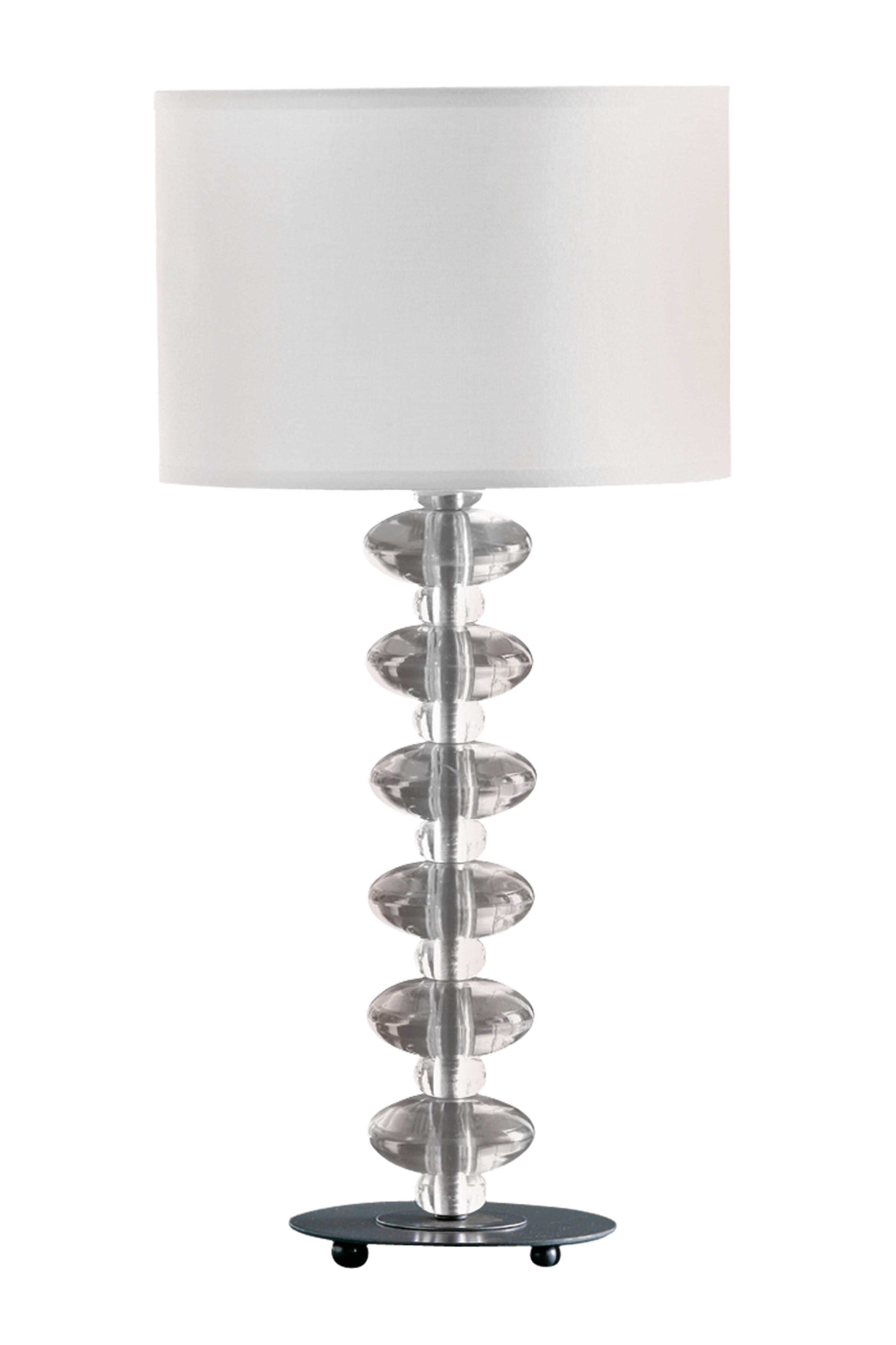 Interiors by Premier Bobble White Fabric Shade Lamp