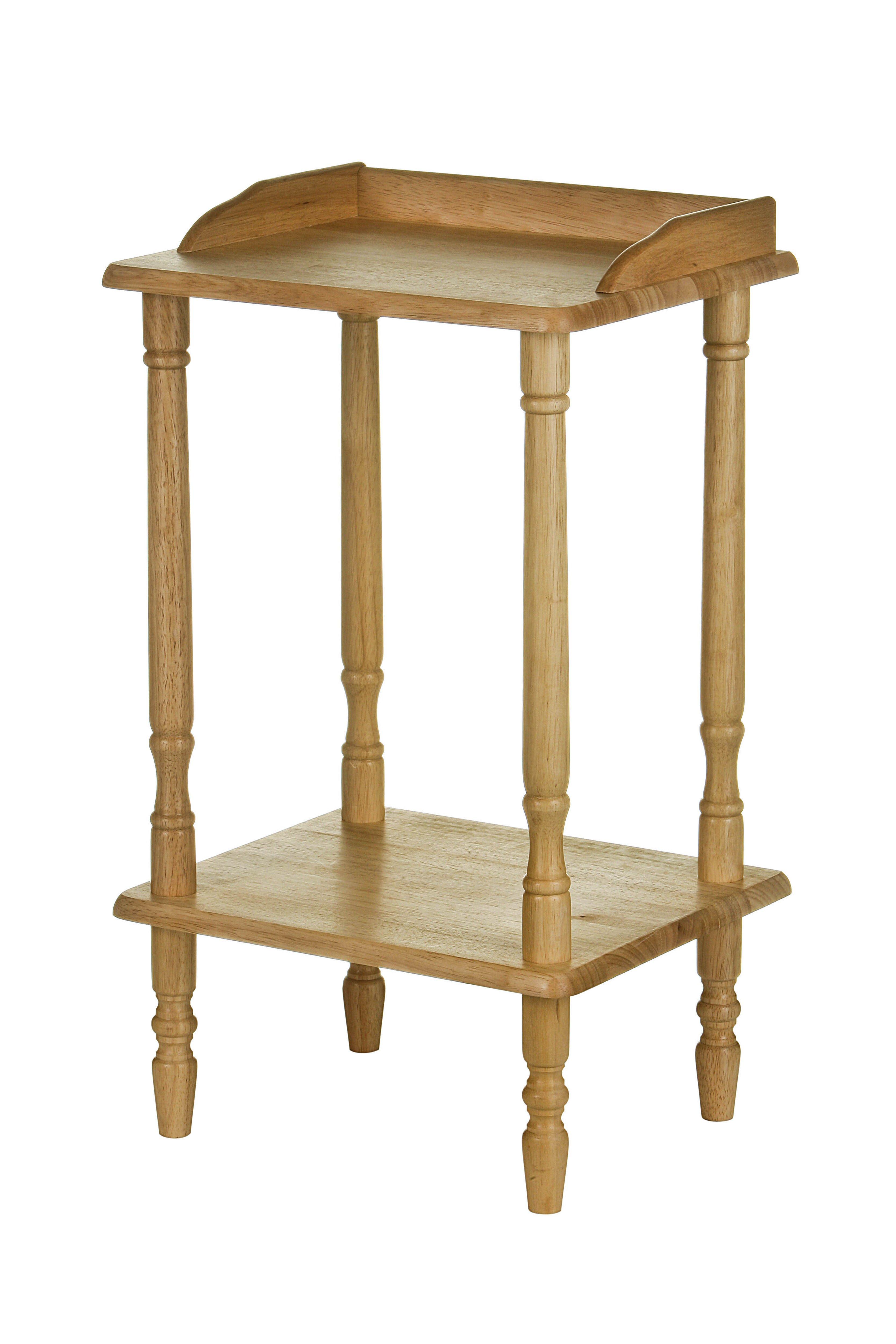 Carved Rubberwood Side Table