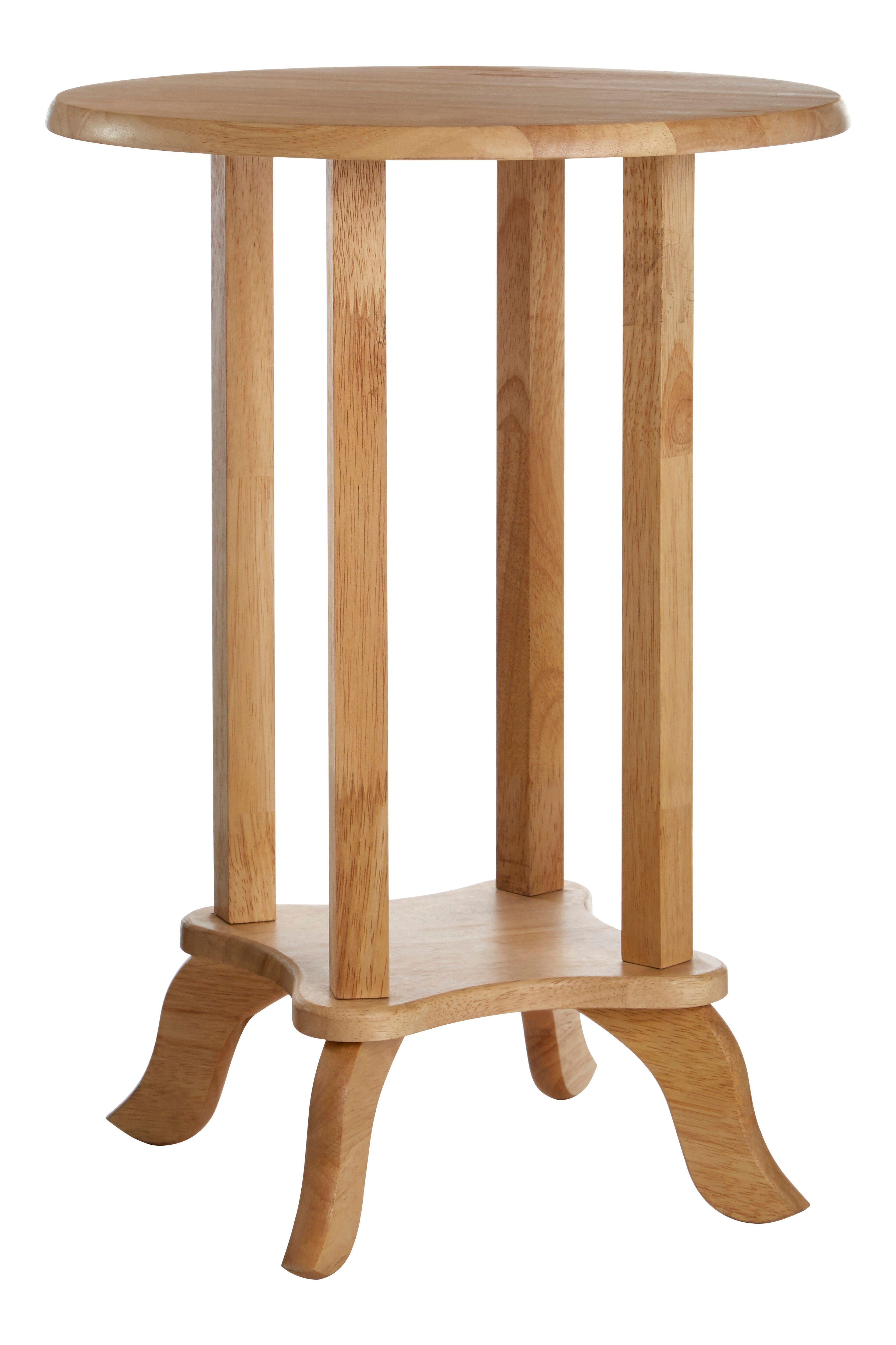 Round Rubberwood Side Table