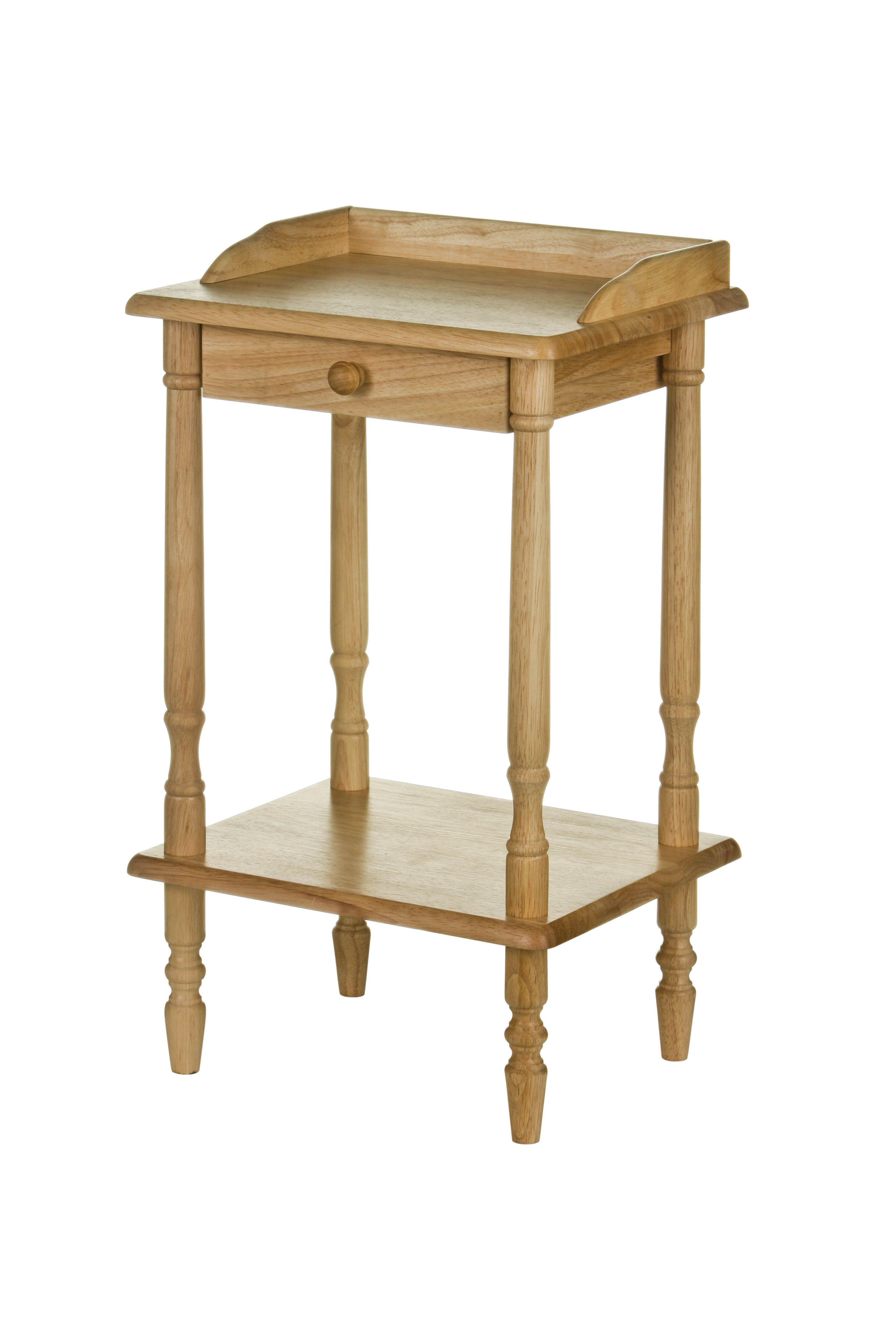 Square Rubberwood Side Table