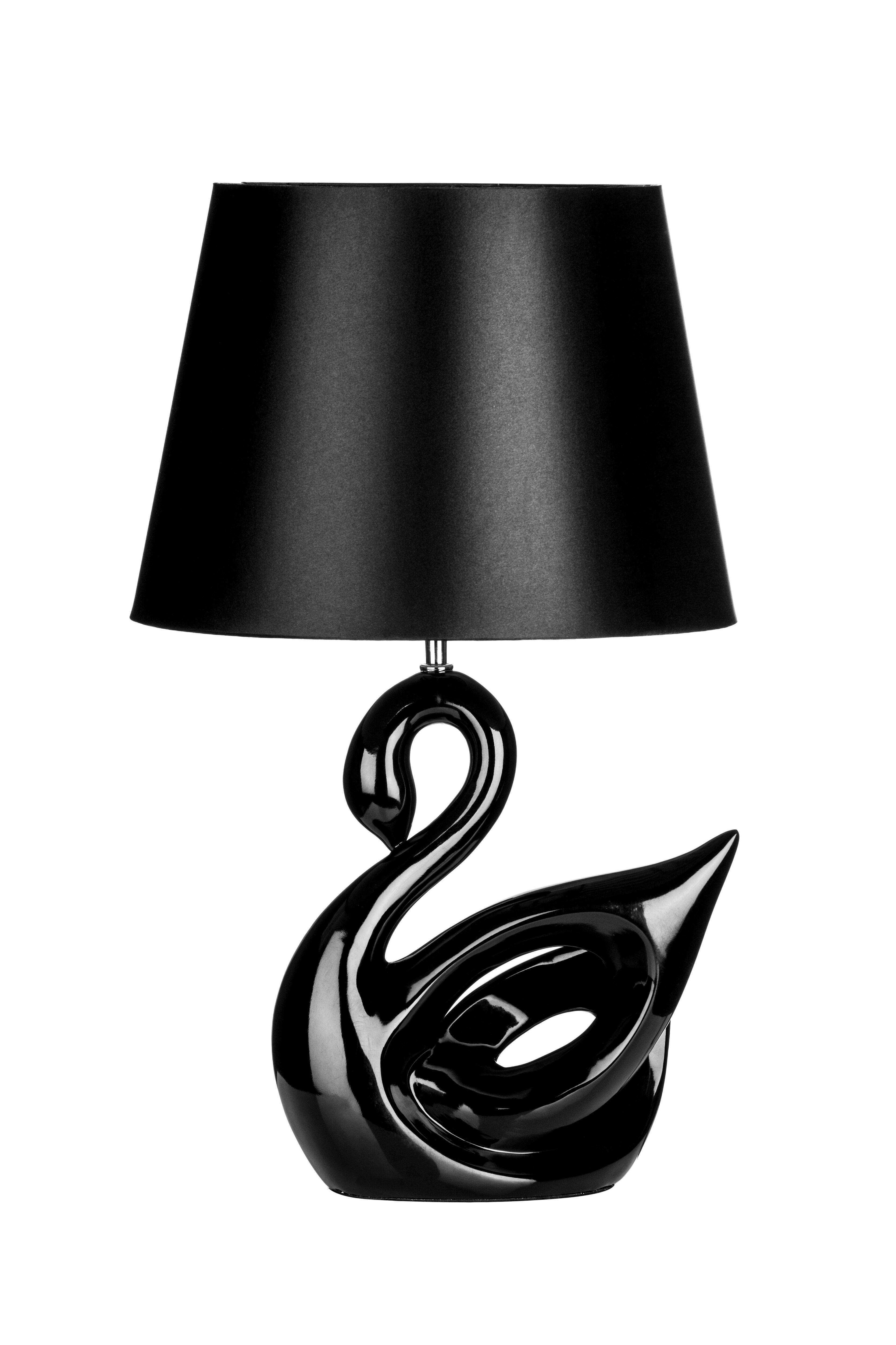 Interiors by Premier Swan Black Polyresin Table Lamp