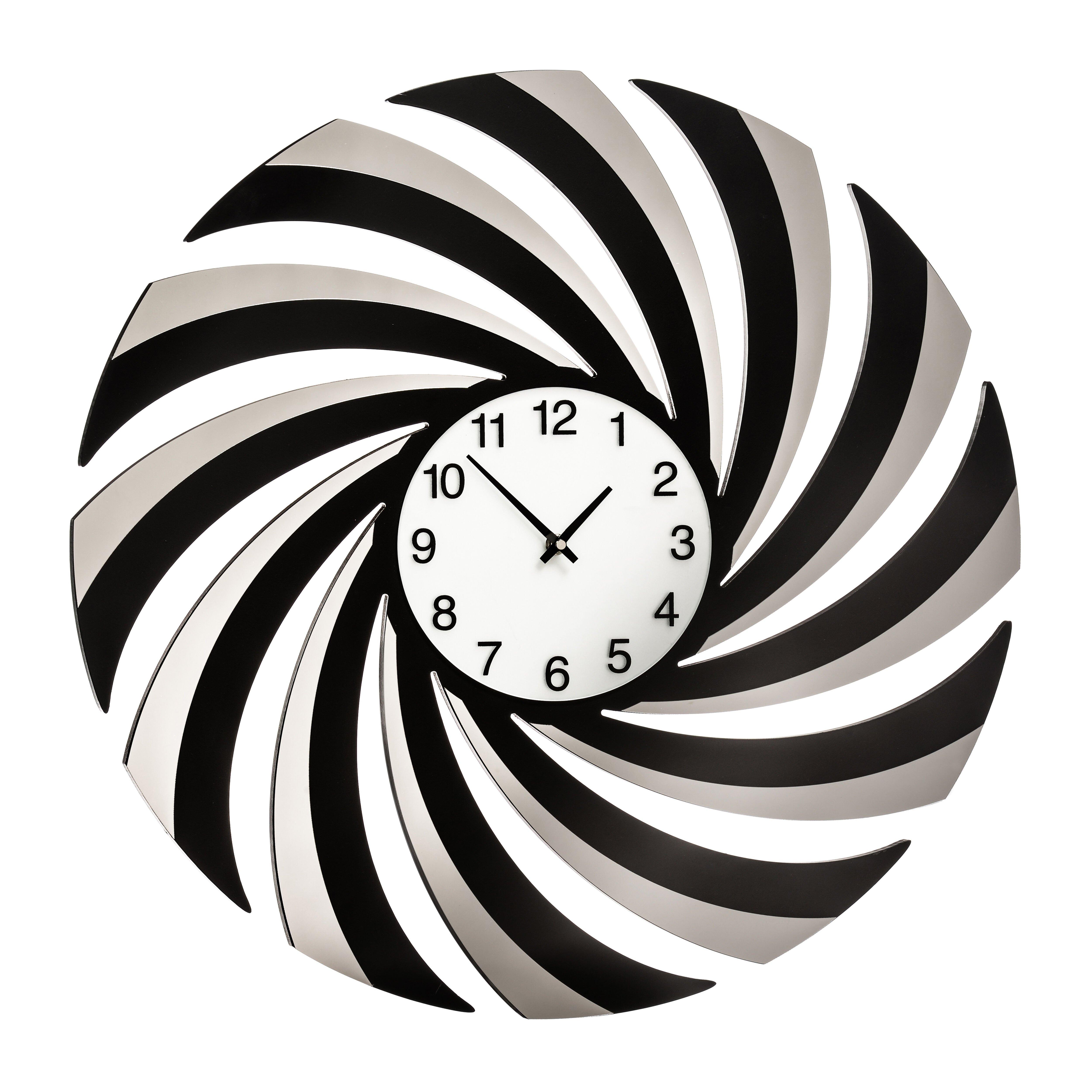 Interiors by Premier Black Mirrored Wall Clock