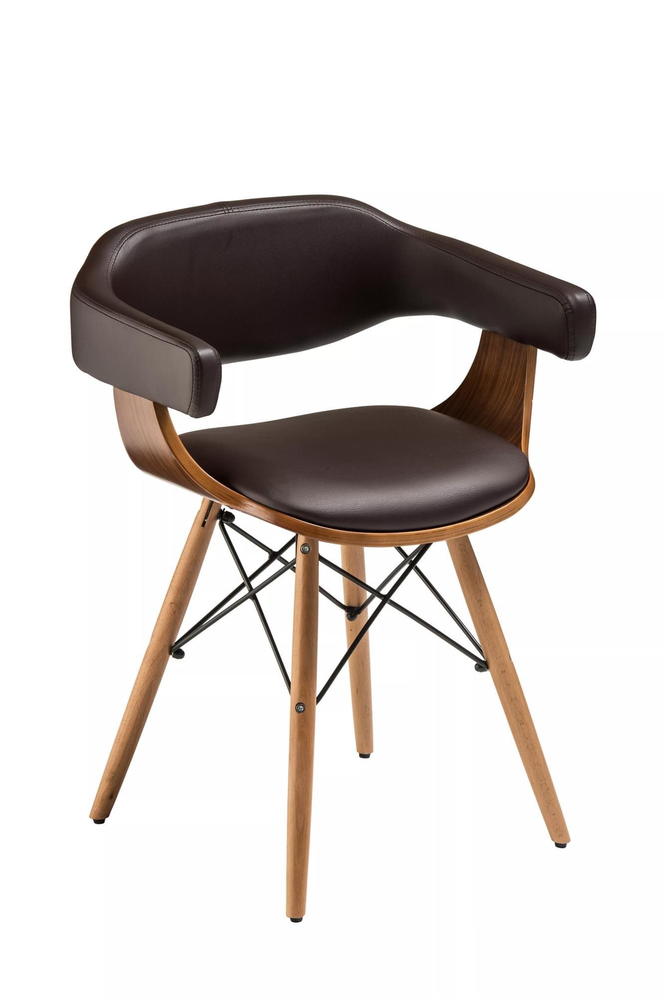 Interiors by Premier Leather Effect Beech Wood Legs Chair