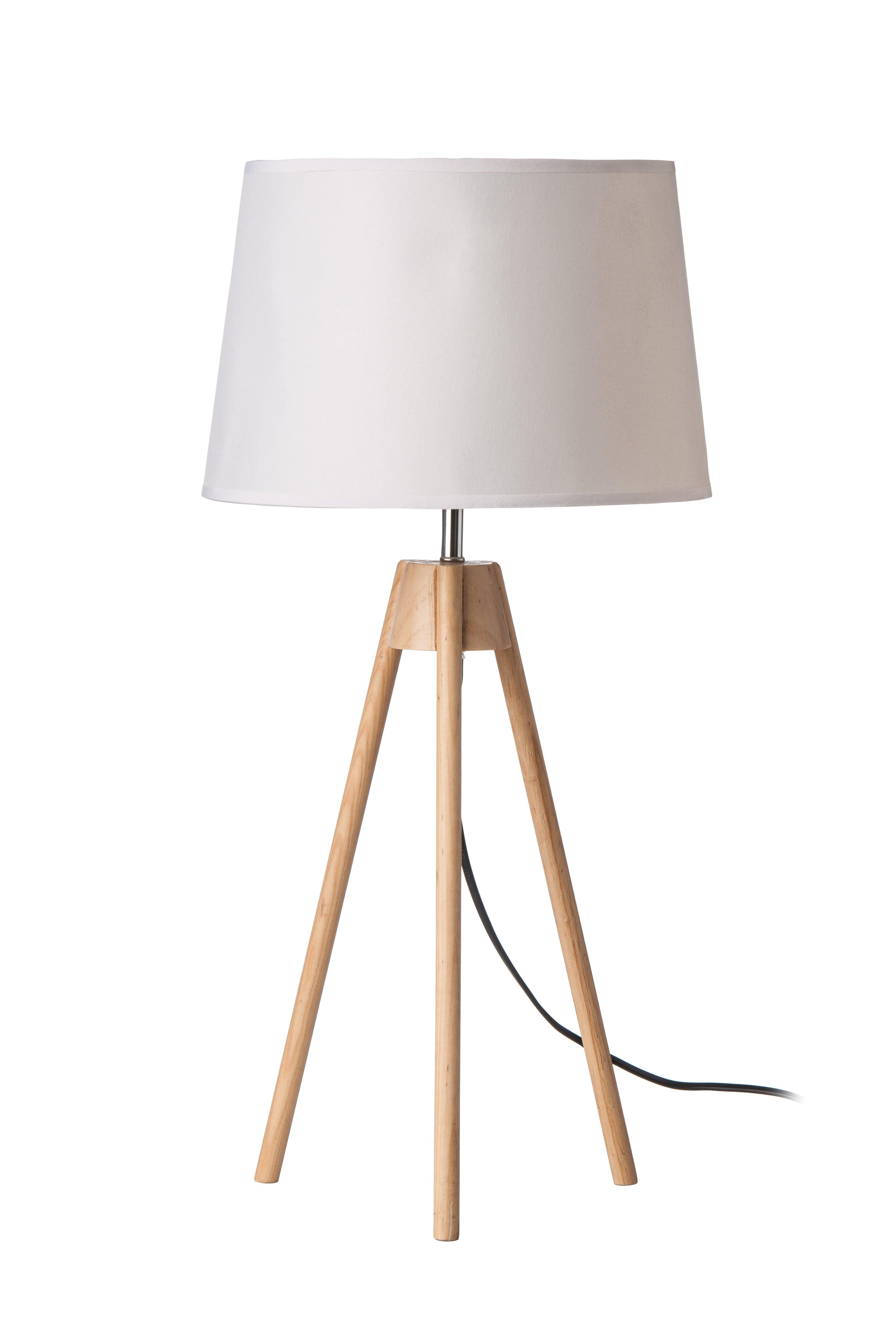 Interiors by Premier White Shade Tripod Table Lamp with UK Plug