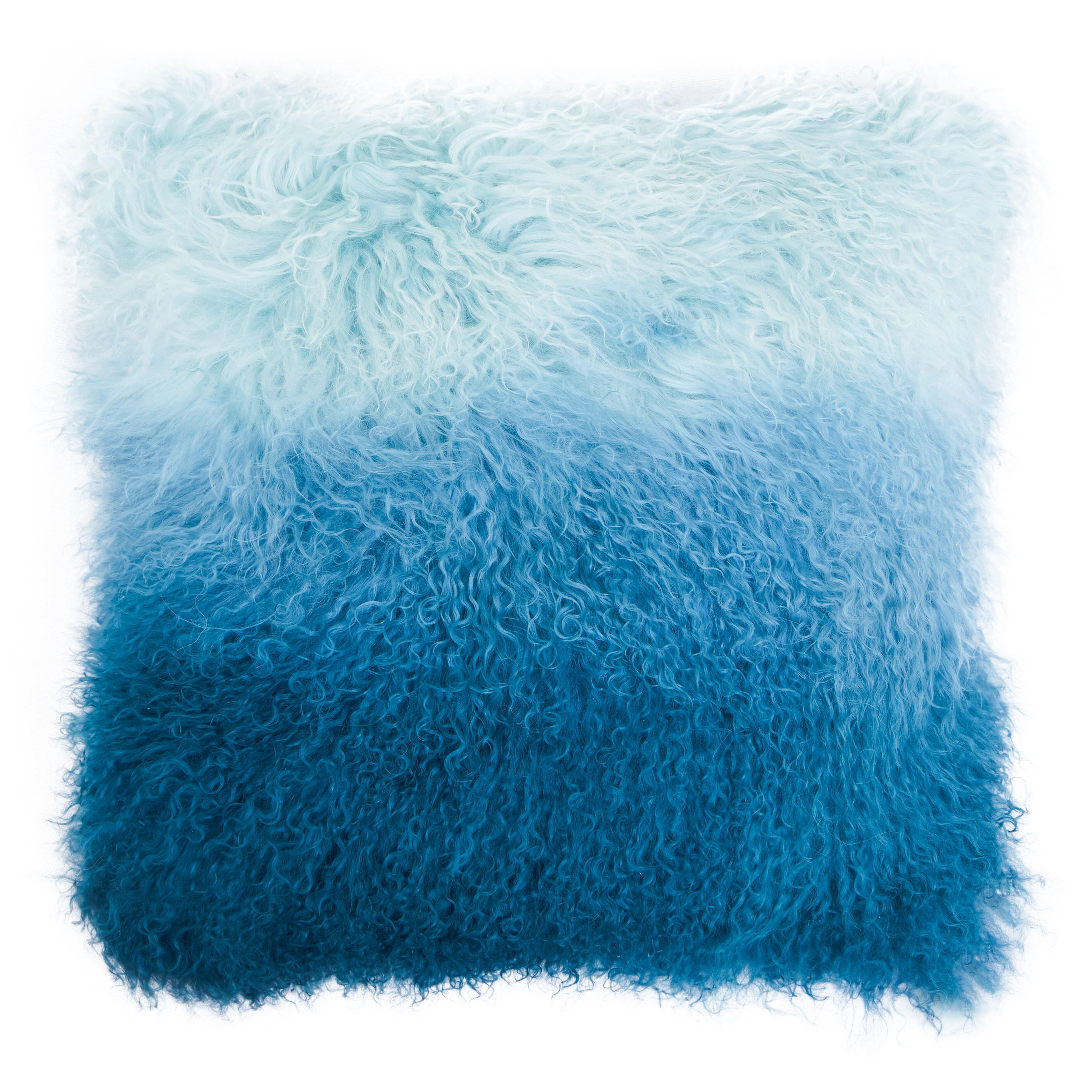 Bosie Blue Ombre Fur Cushion