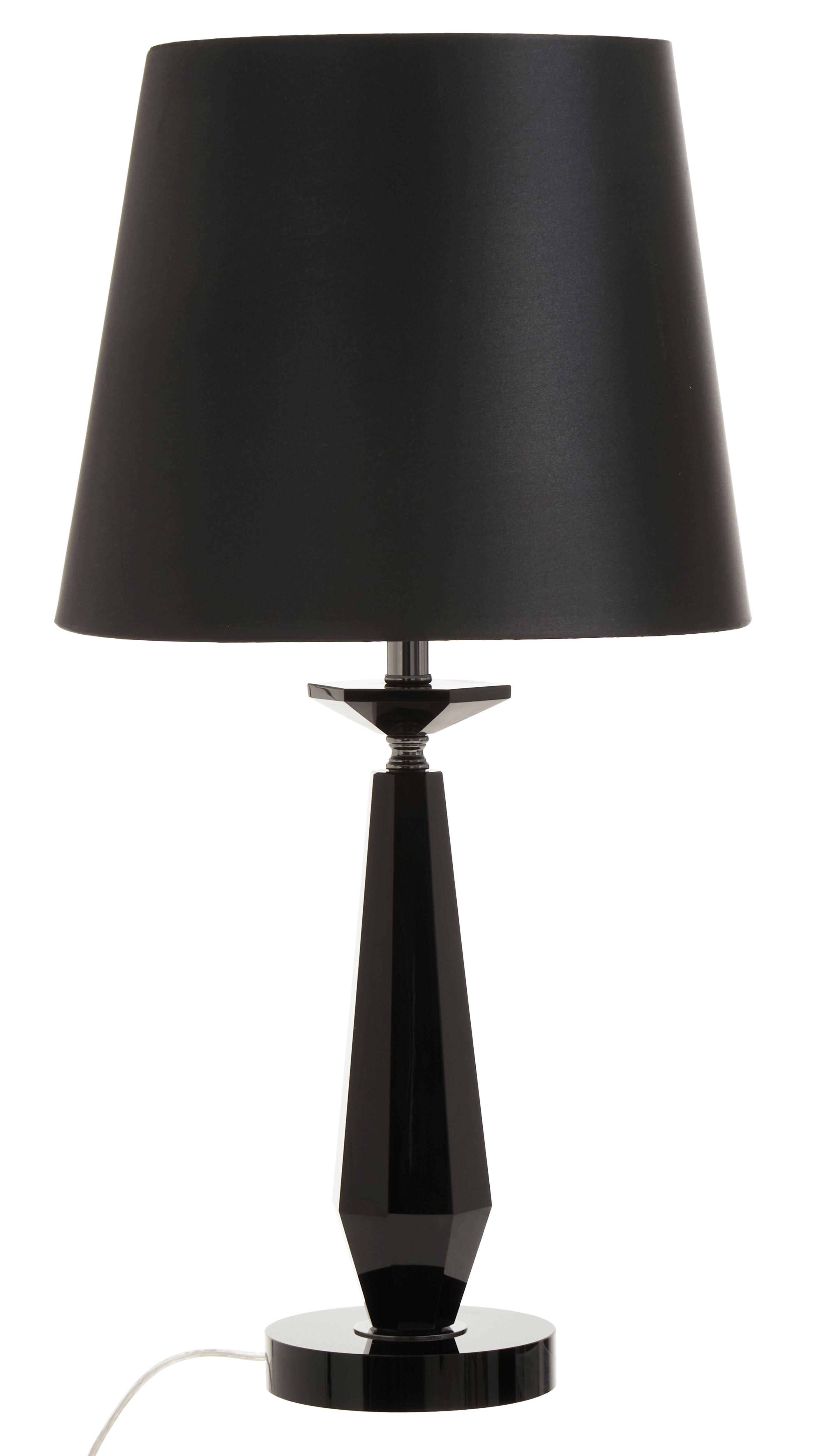 Interiors by Premier Hexum Black Crystal Table Lamp With Metal Base