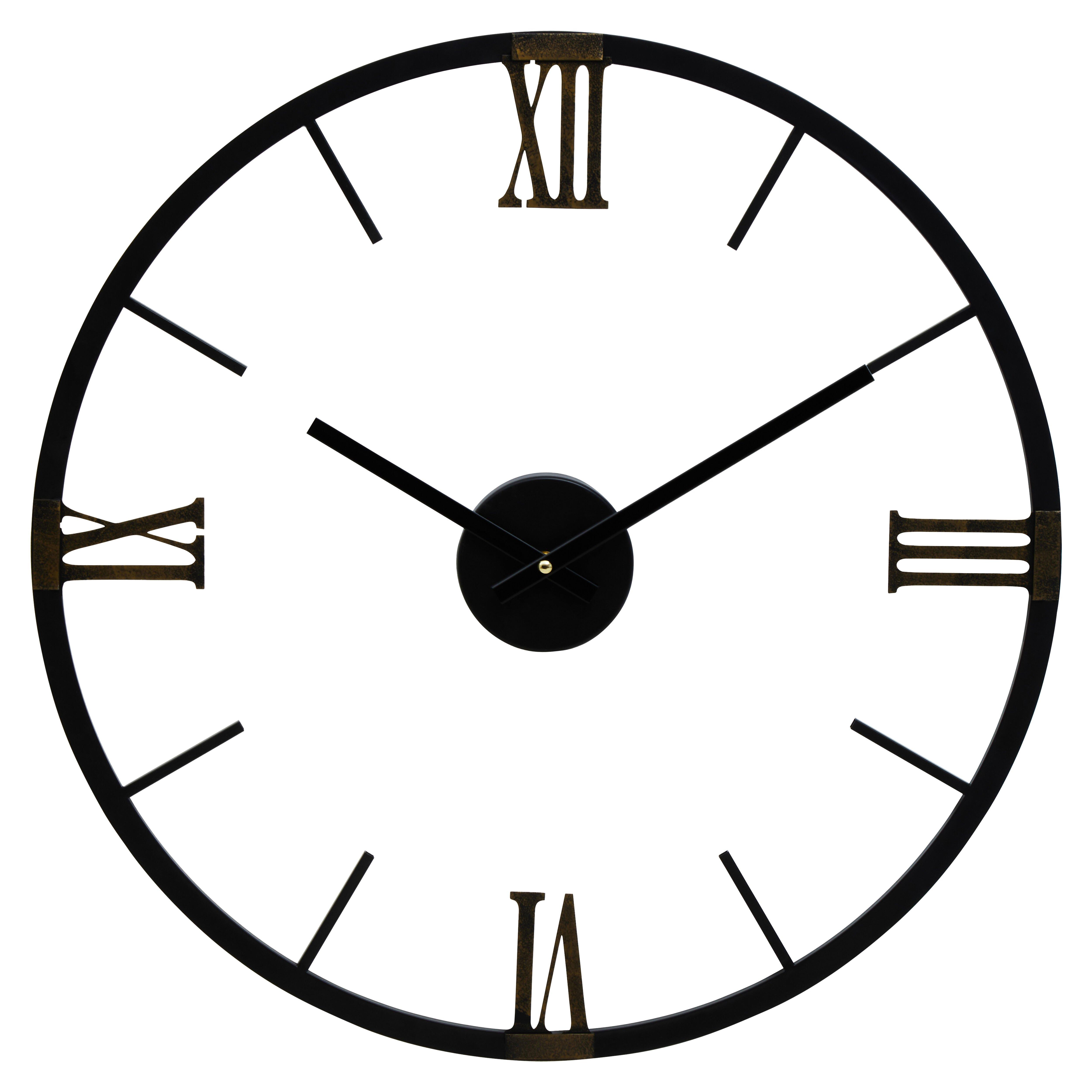 Interiors by Premier Round Black Metal Wall Clock