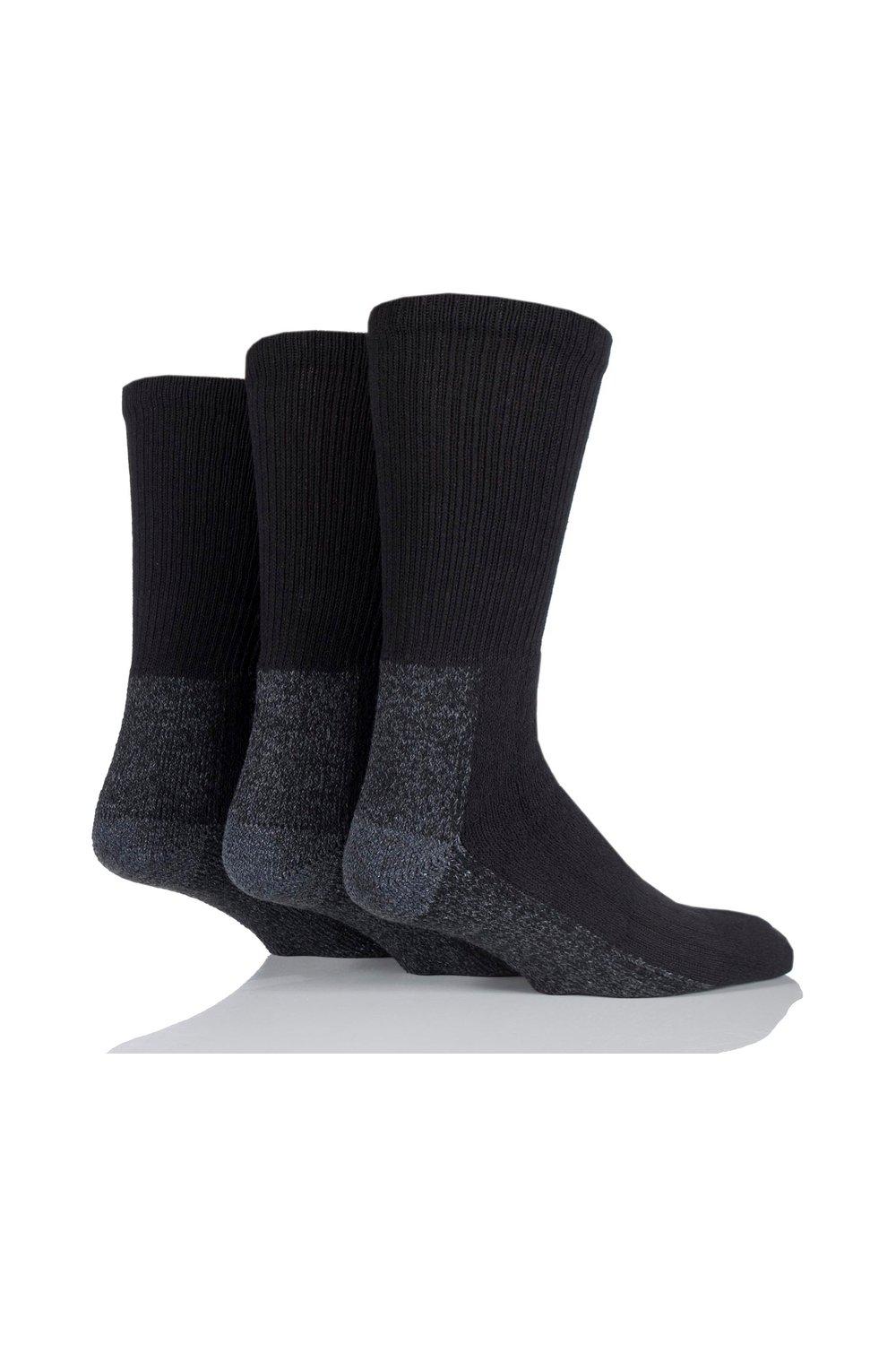 3 Pair Calf Length Safety Boot Socks Size 12 - 14 In Black