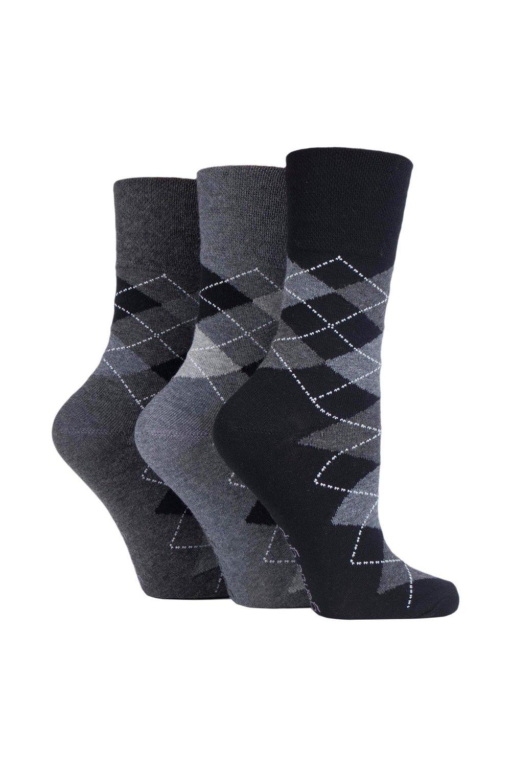 3 Pair Argyle Patterned Cotton Socks