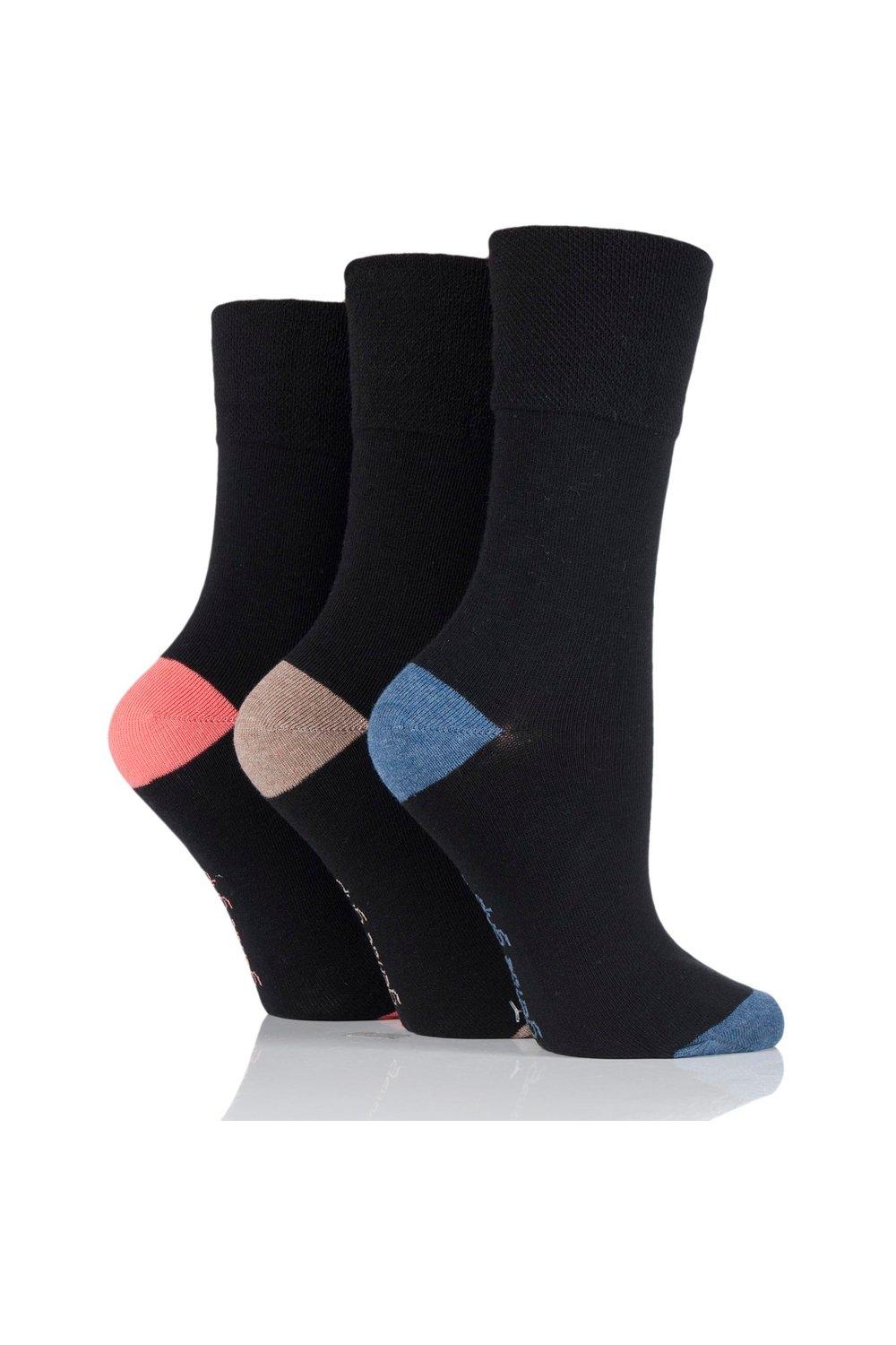 3 Pair Contrast Heel and Toe Socks