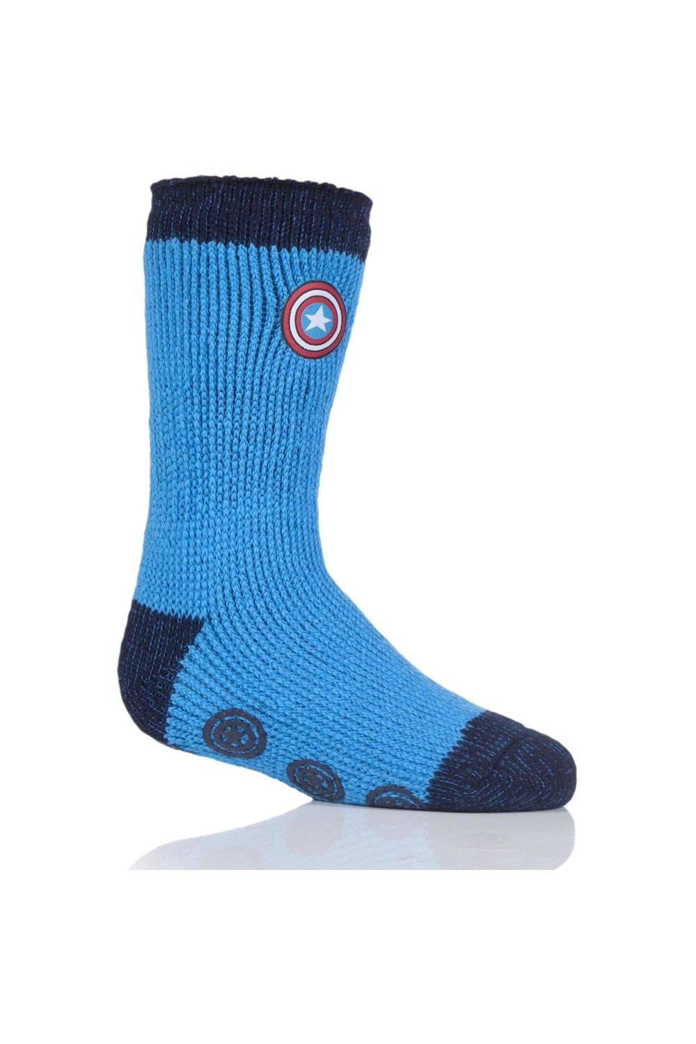 1 Pair Marvel's Captain America Shield Slipper Socks