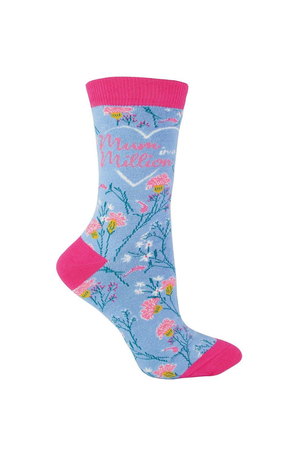 Mum Socks Floral Patterned Bamboo Socks Gift for Mothers Day