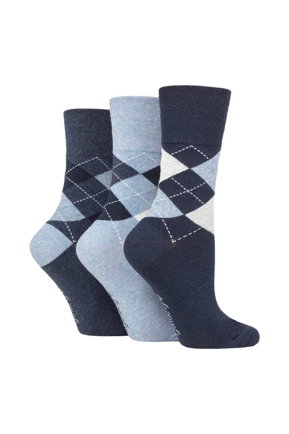 3 Pair Argyle Patterned Cotton Socks