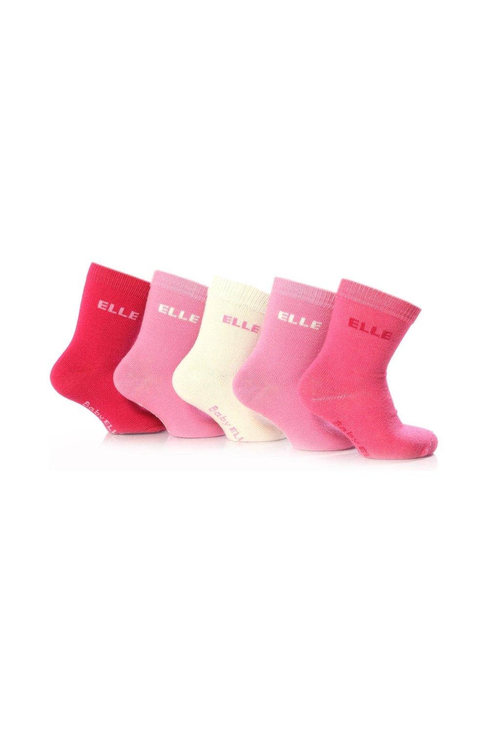 5 Pair Baby Pink Plain Socks