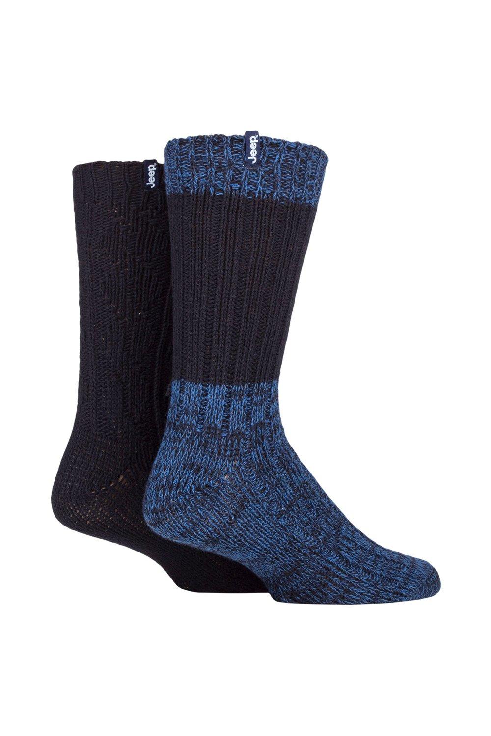 2 Pair Wool Blend Cable Knit Boot Socks