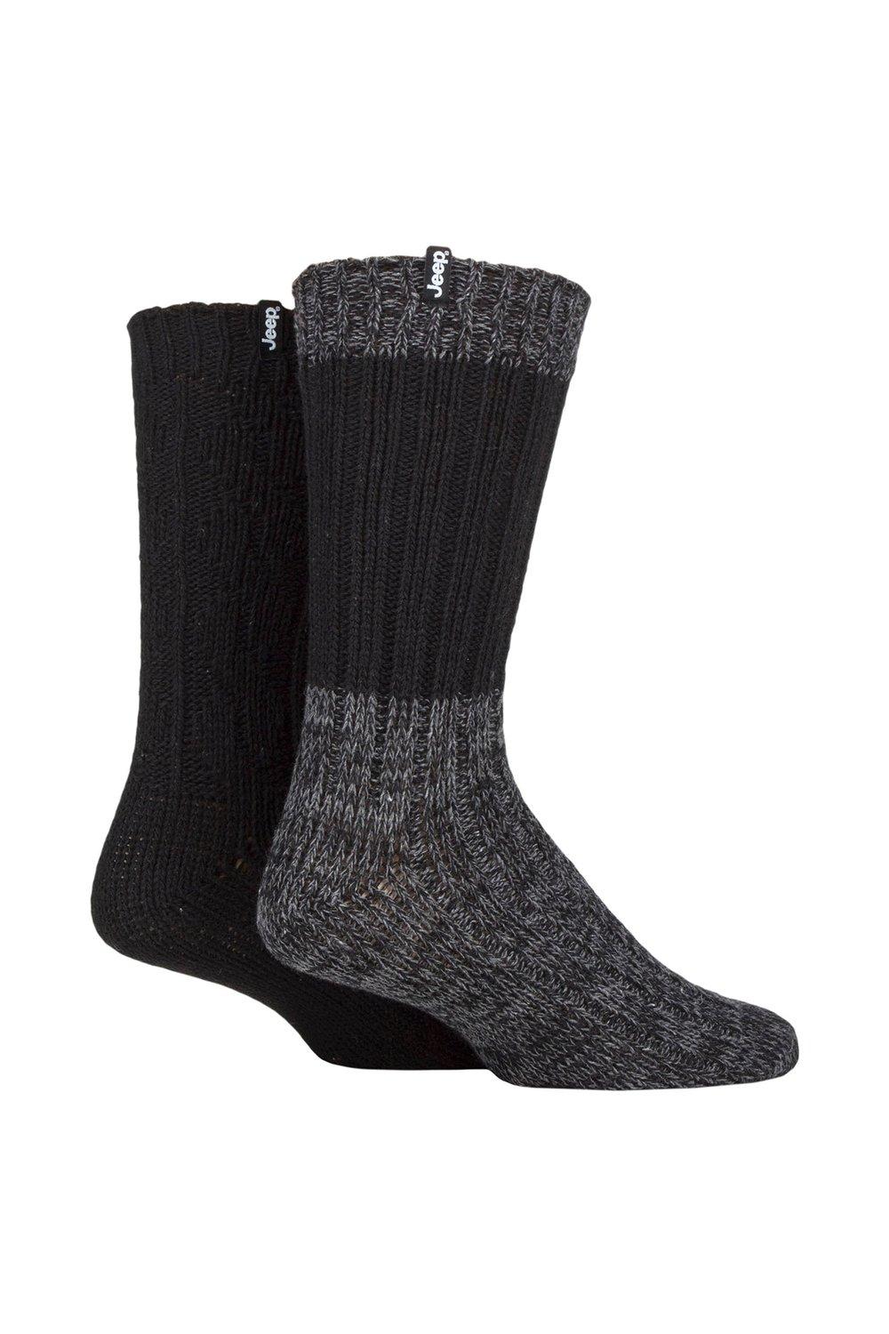 2 Pair Wool Blend Cable Knit Boot Socks