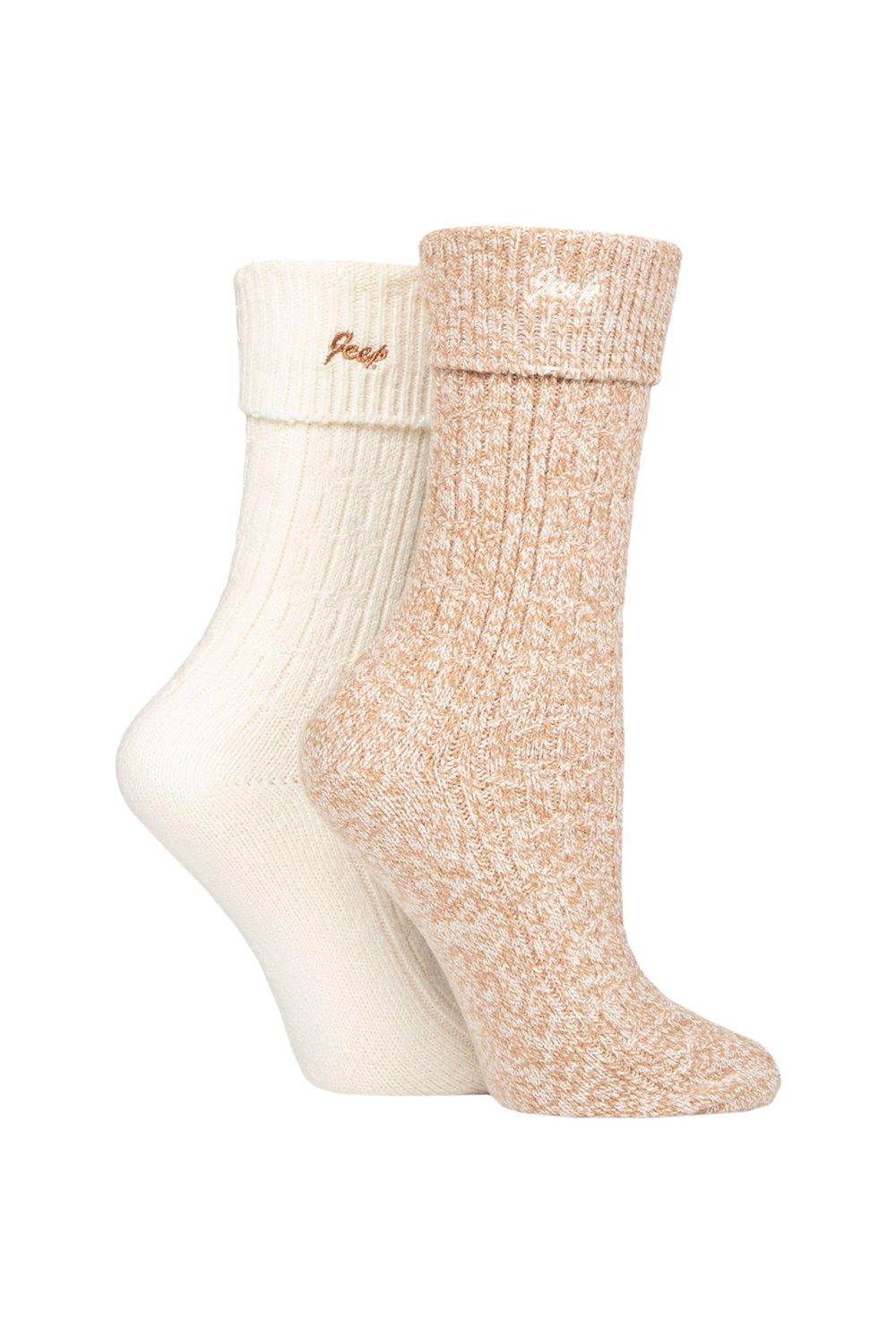 2 Pair Super Soft Turn Over Top Polyester Boot Socks