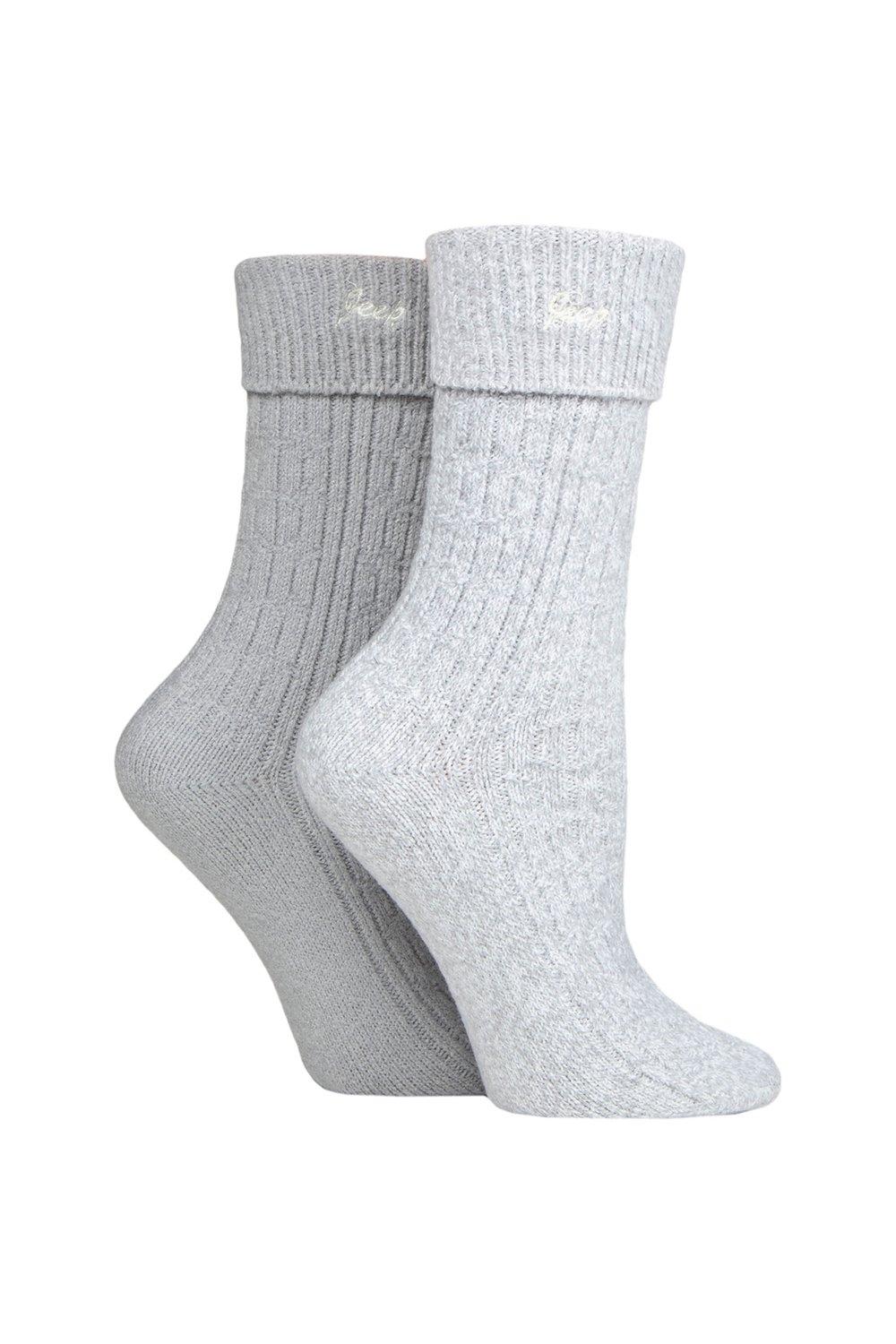 2 Pair Super Soft Turn Over Top Polyester Boot Socks