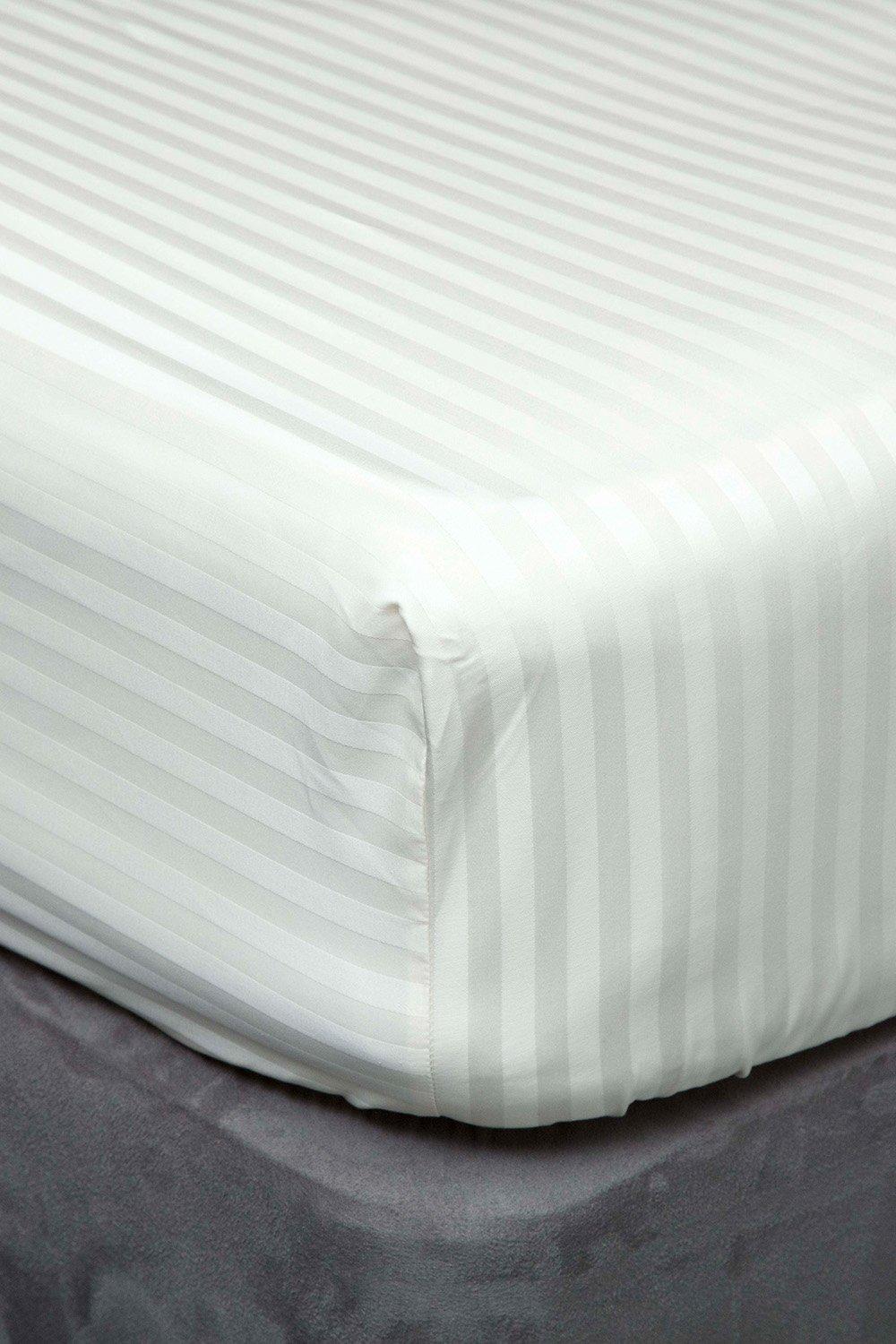 Hotel Suite Satin Stripe 540 Thread Count 38cm Fitted Sheet