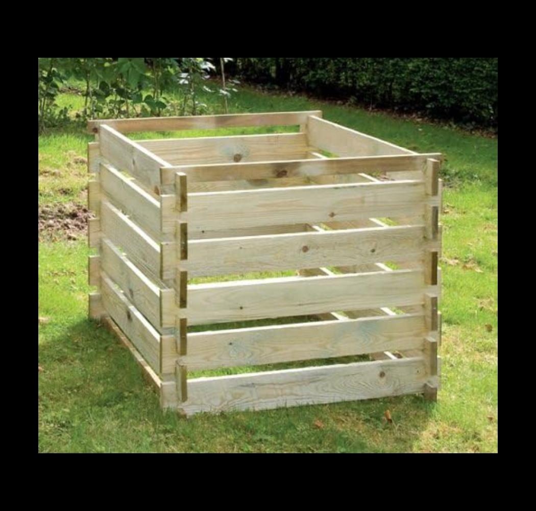 Outdoor Wooden Compost Bin 605 Litre Composter with Slatted Design 93cm