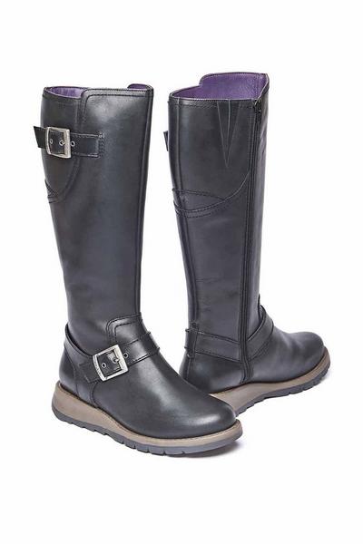 'Stargazer' Long Leather Wedge Boots