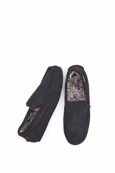 'Grin' Fluffy Suede Moccasin Slippers