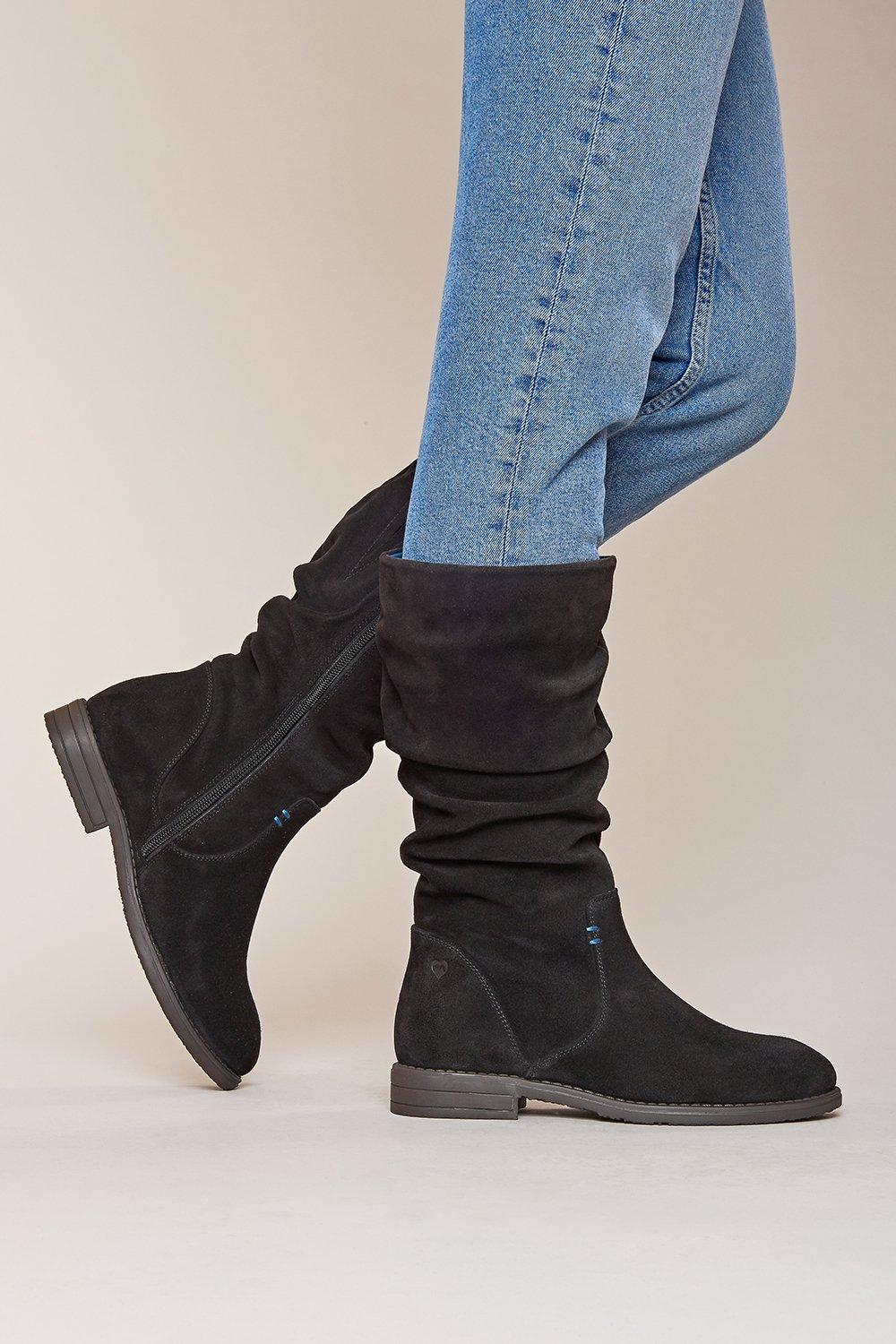 Boots | 'Glacier Suede 2' Ladies Ruched Suede Boots | Moshulu