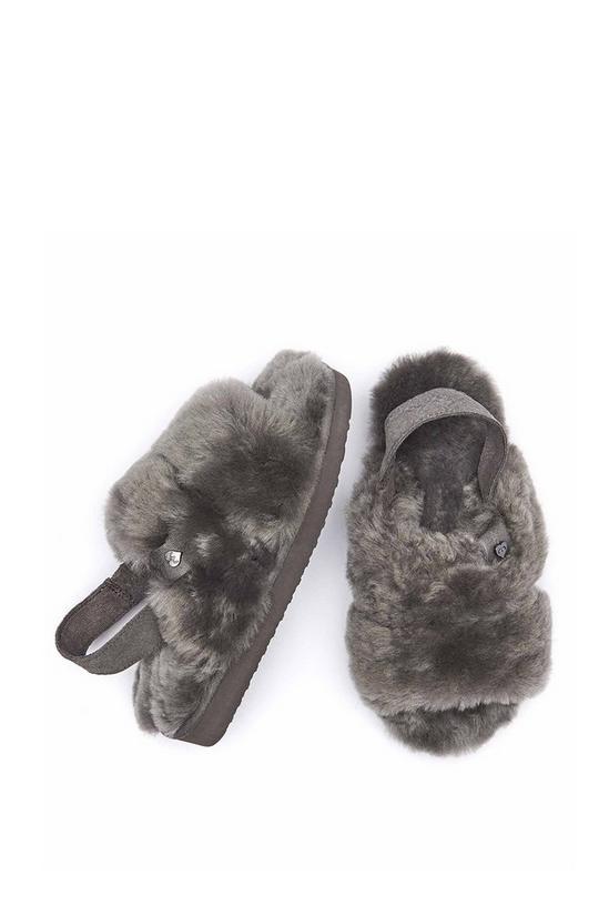 Moshulu 'Suzette' Shearling Fur With Suede Slingback Slippers 1
