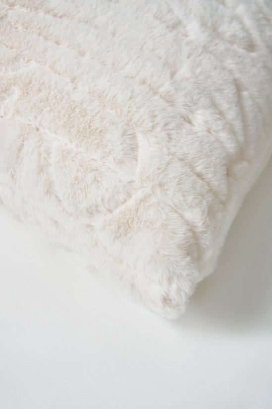 BHS Luxury Embossed Rabbit Faux Fur Cushion 3