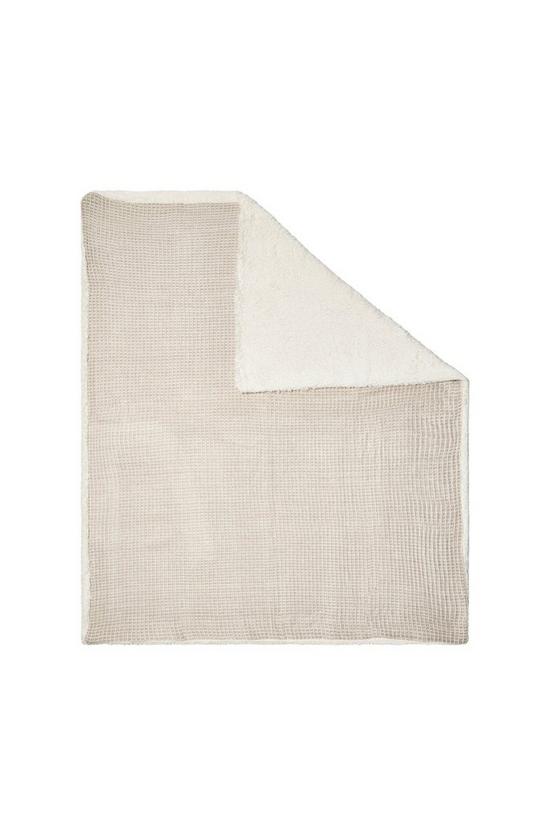 BHS Knitted Waffle Throw with Sherpa 2
