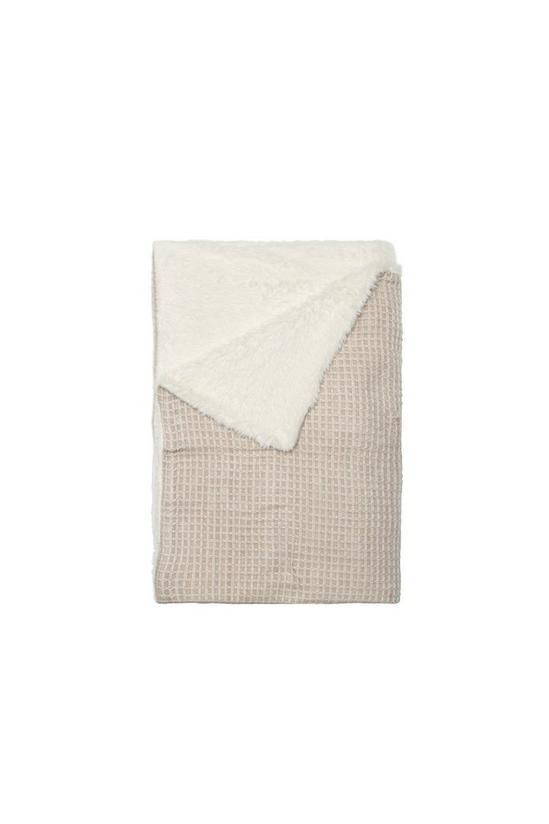 BHS Knitted Waffle Throw with Sherpa 3