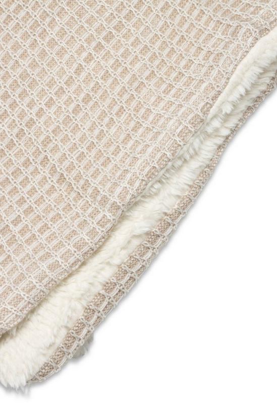 BHS Knitted Waffle Throw with Sherpa 4