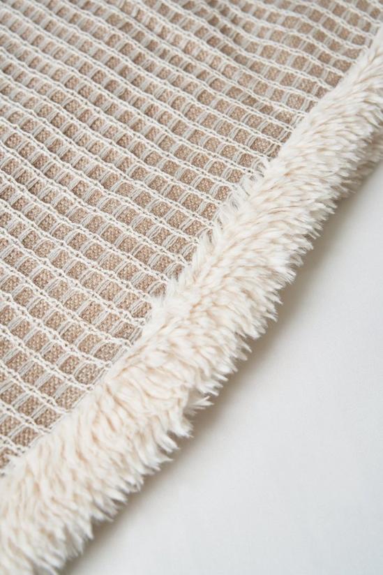 BHS Knitted Waffle Throw with Sherpa 5