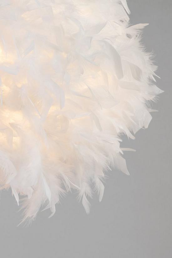 Large White Goose Feather Easy Fit Lamp Shade - Table or Pendant Shade