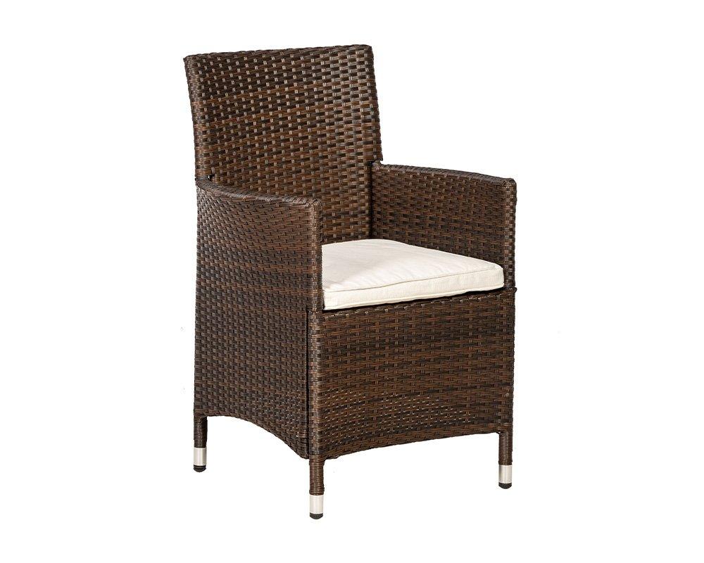 CANNES Mocha Brown KD Carver Chair including Cushion - pack of 2