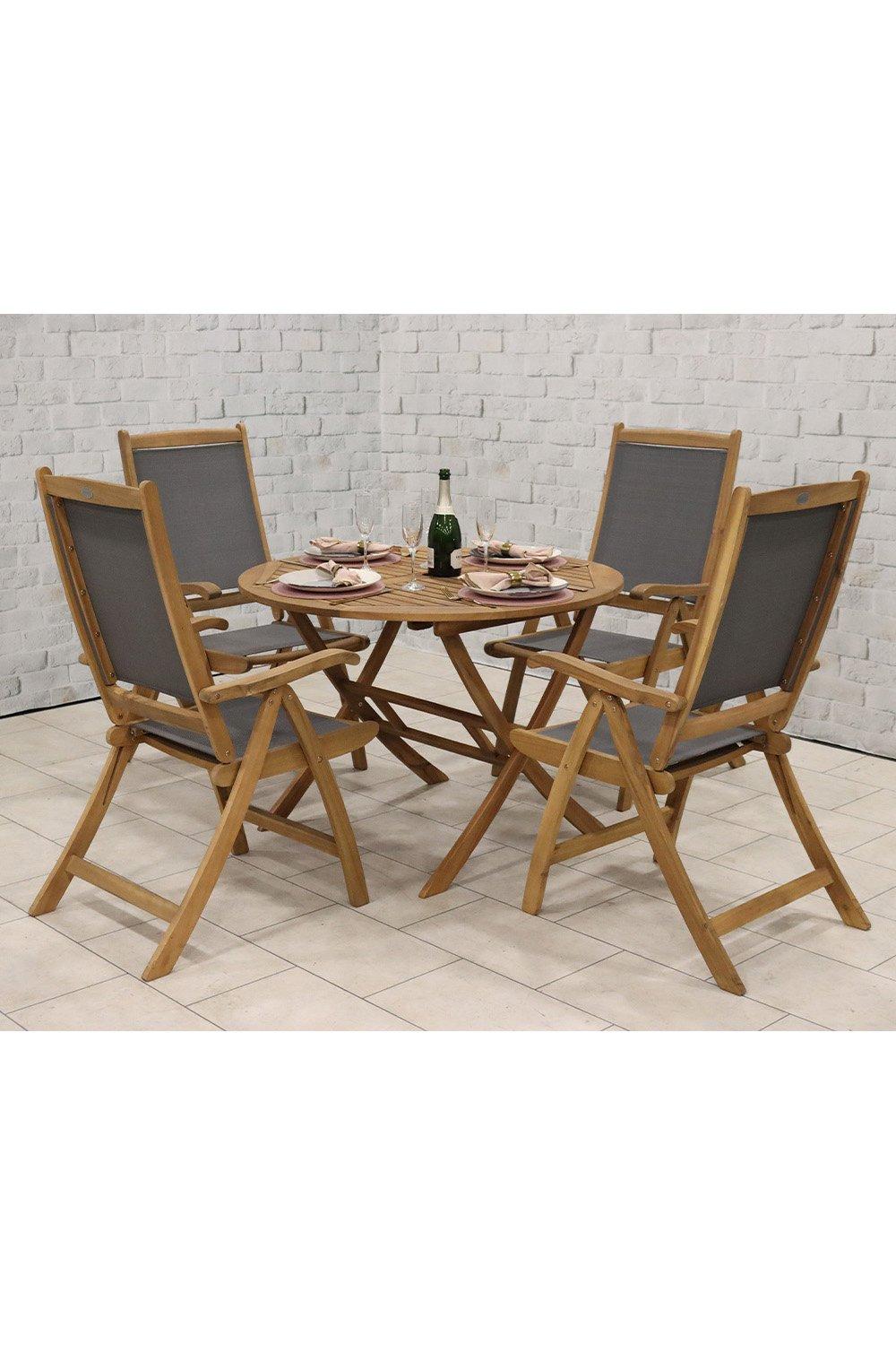 Brooklyn Table with 4 x Henley Recliner Armchairs