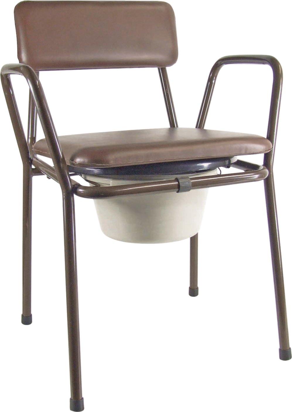 Kent Stacking Commode Chair Brown