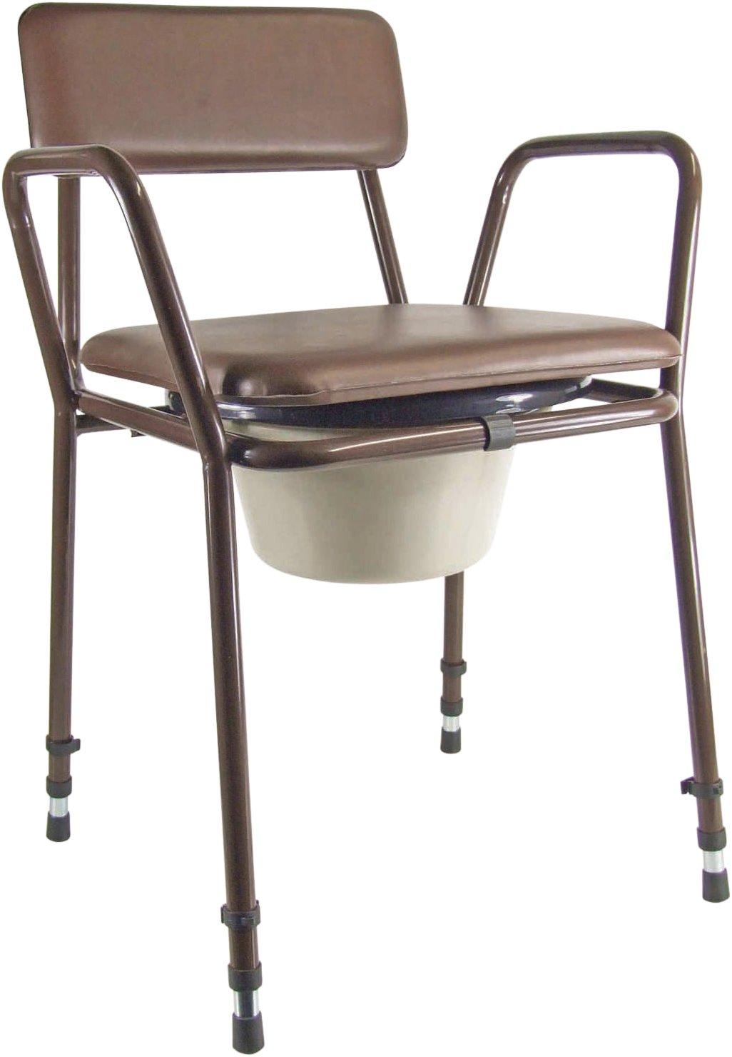 Essex Height Adjustable Commode Chair Brown