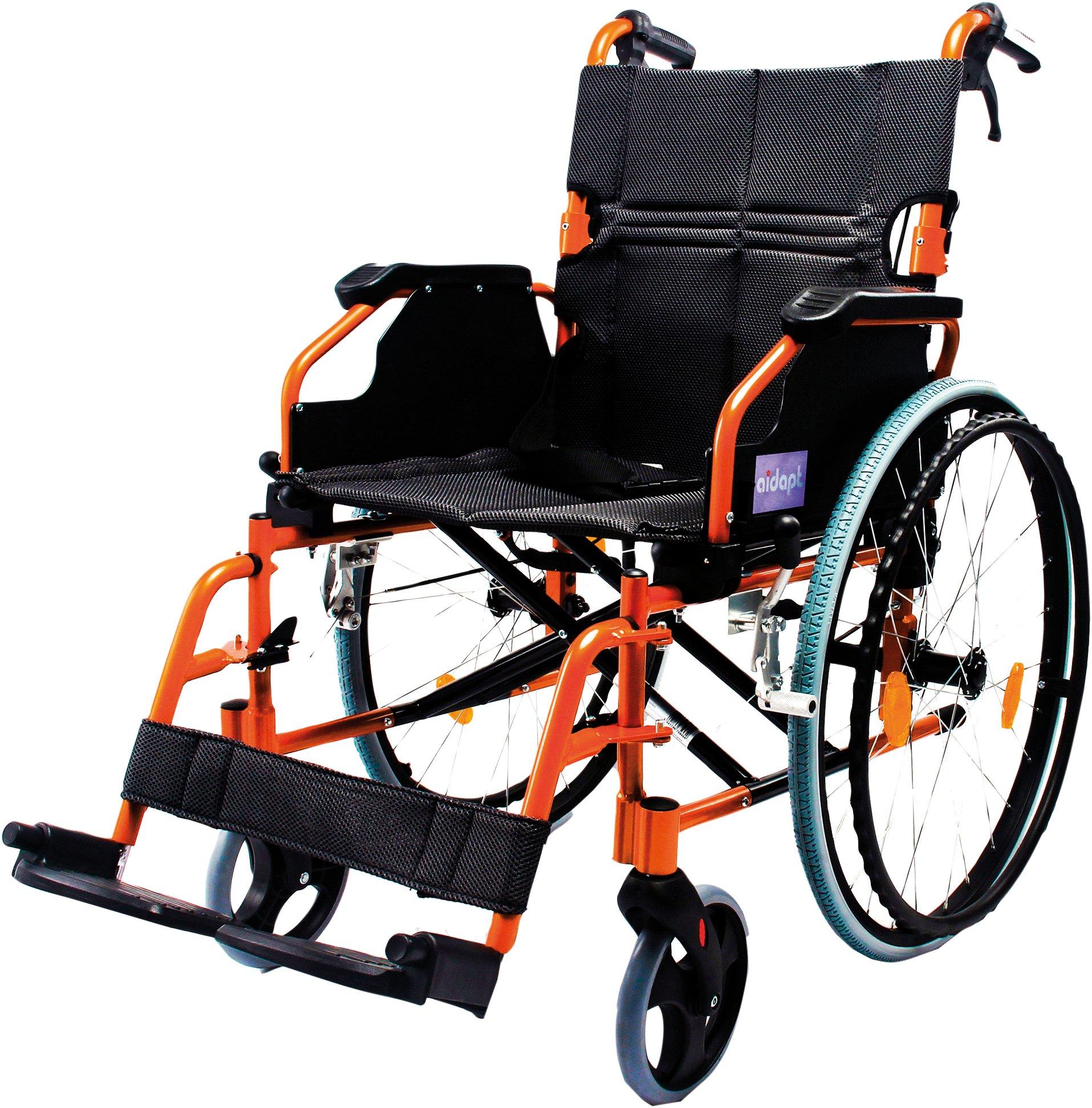 Deluxe Lightweight Self Propelled Aluminium Wheelchair Orange