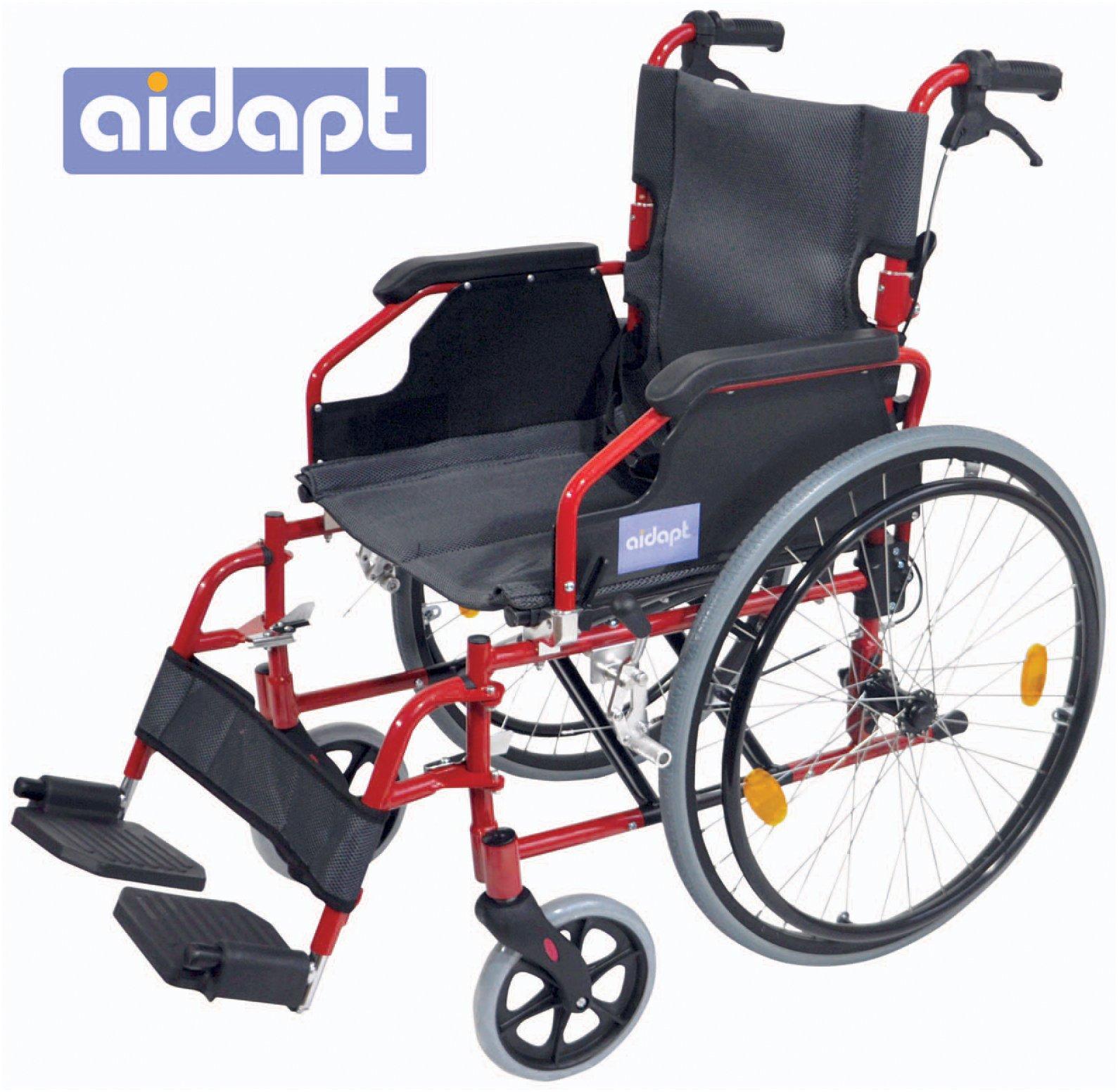 Deluxe Lightweight Self Propelled Aluminium Wheelchair Red
