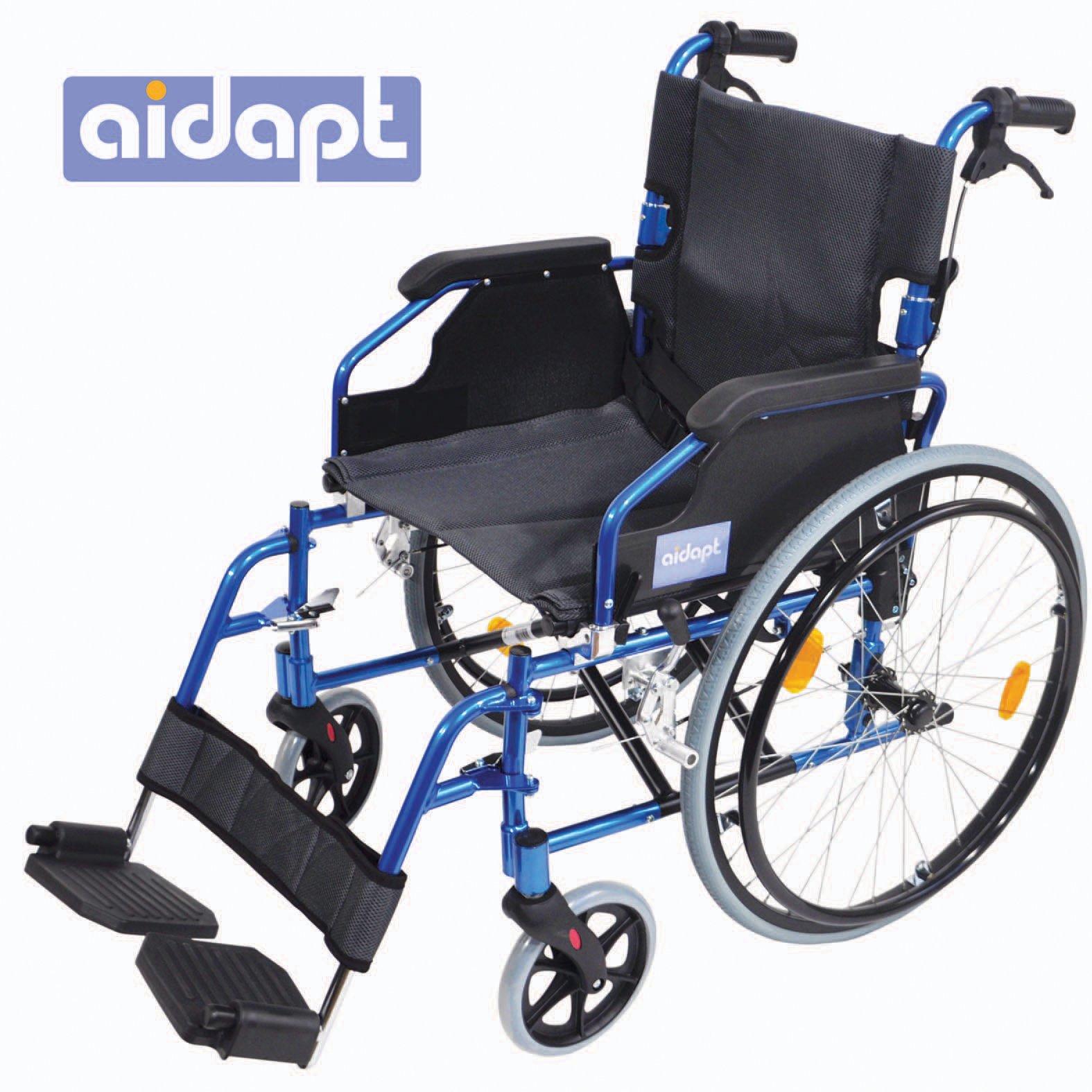 Deluxe Lightweight Self Propelled Aluminium Wheelchair Blue