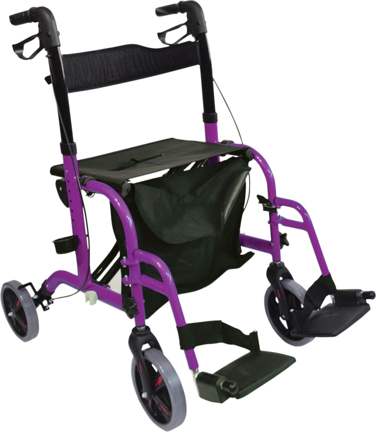 Duo Rollator And Transit Chair Purple